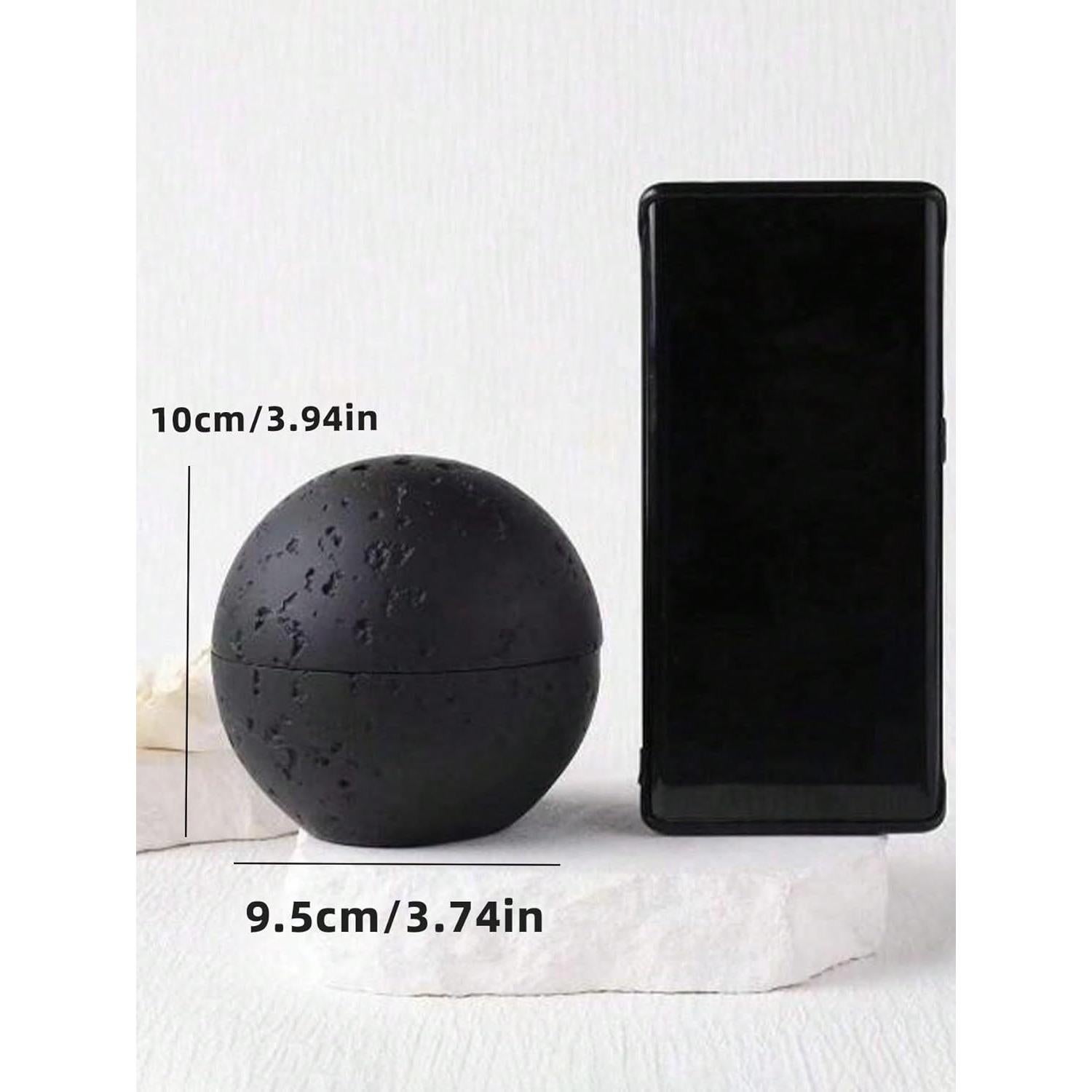 Quemador de Incienso Redondo de Resina HUZHIBING 10cm Negro