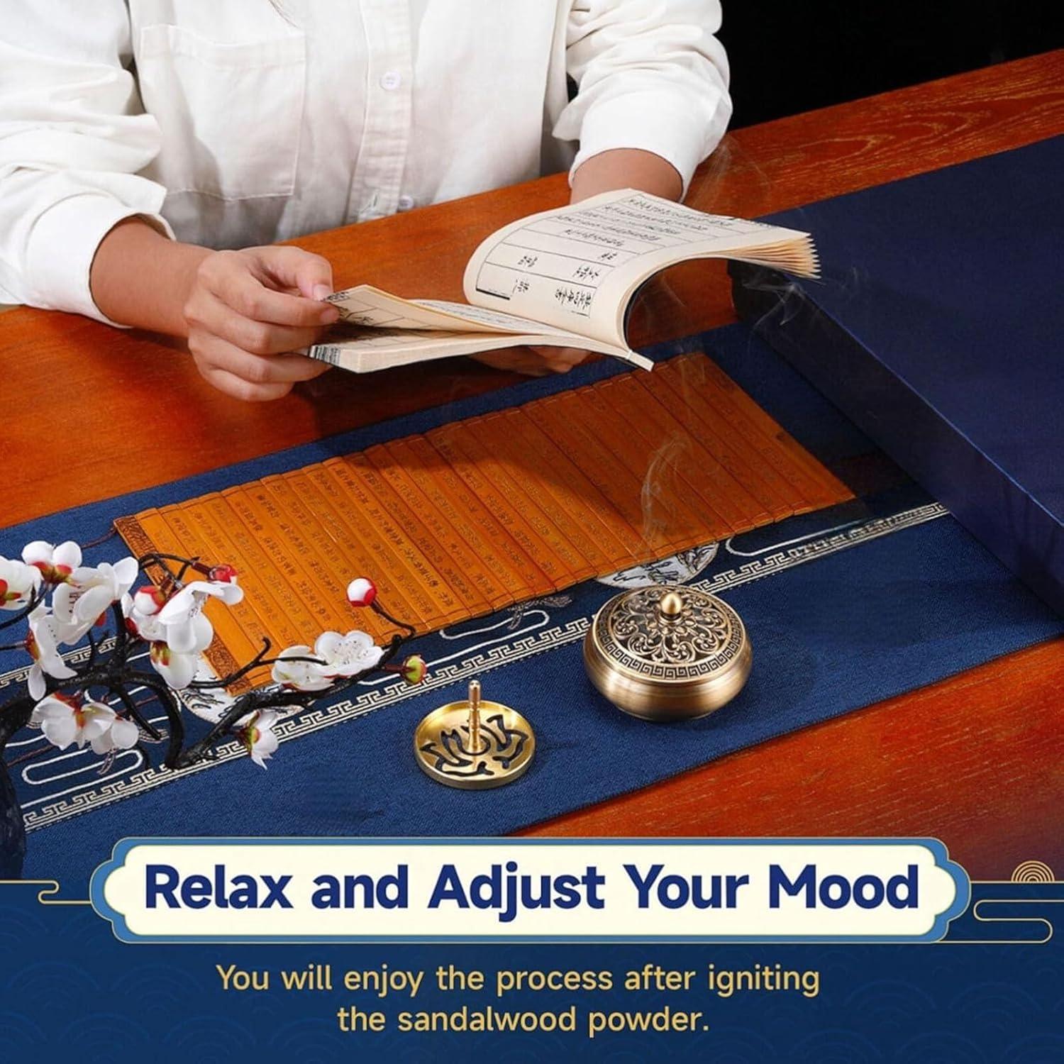 Kit de quemador de incienso RE RELIURE con polvo y carbón