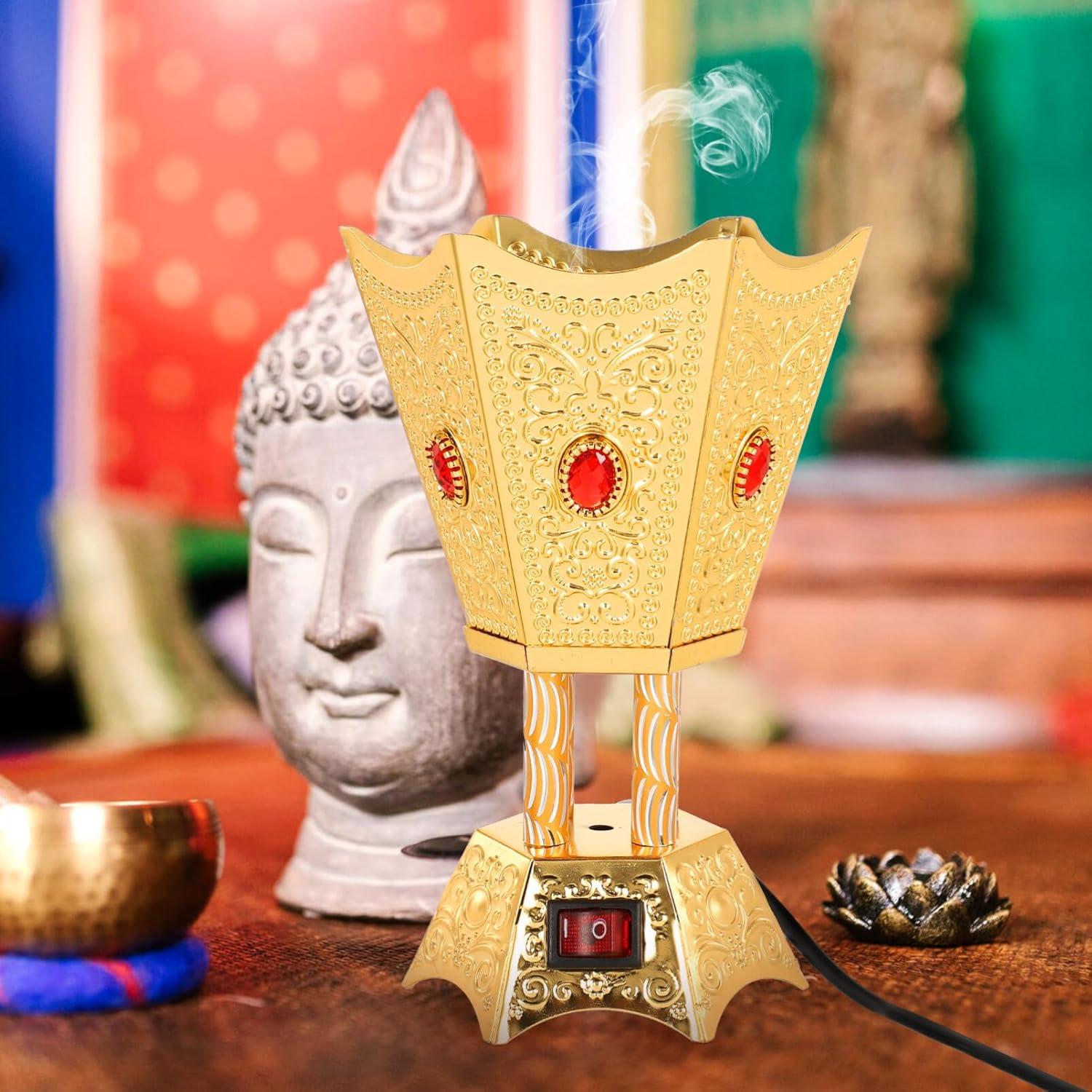 Horno de Bakhoor Eléctrico Ciieeo Dorado 345g Aromaterapia