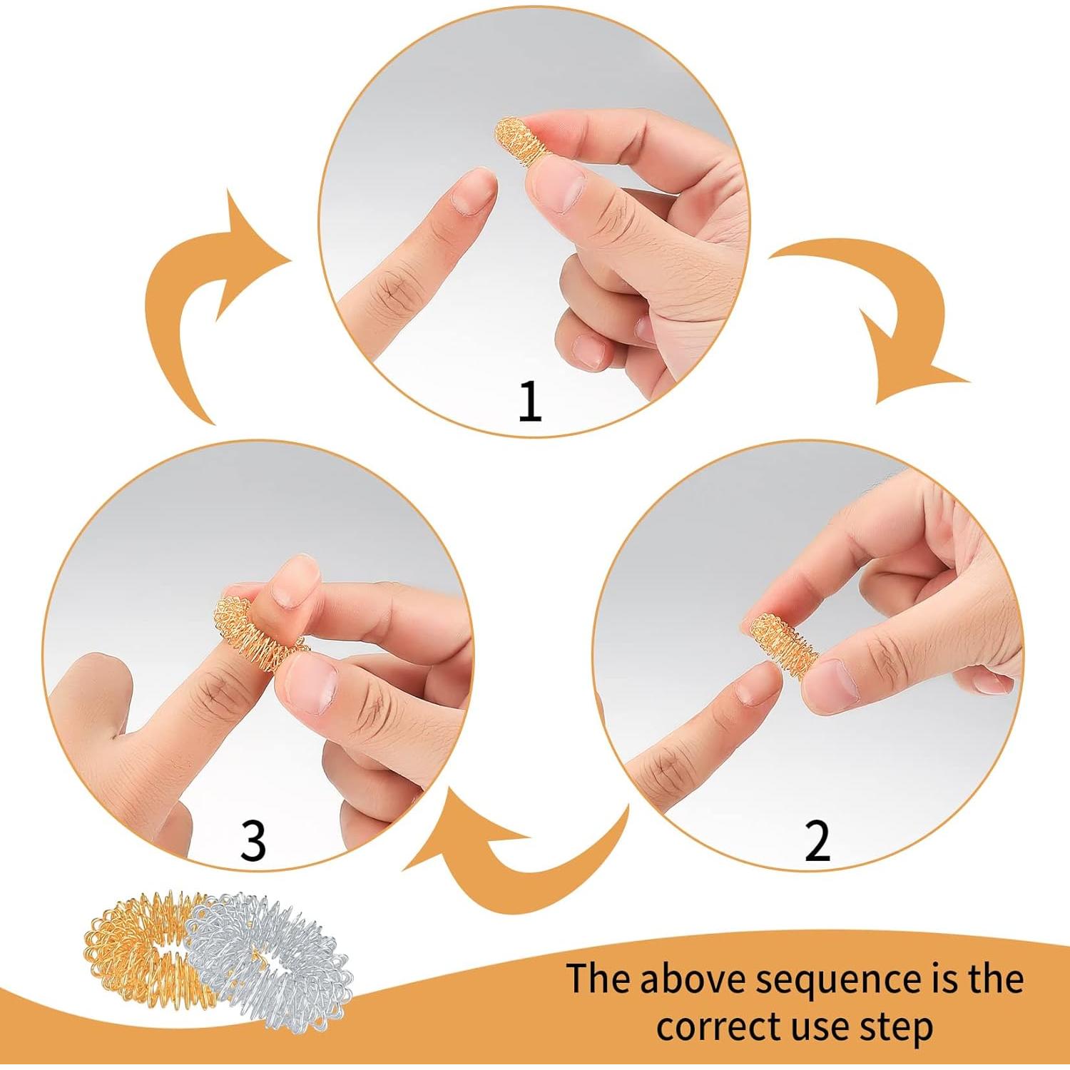 Conjunto de Anillos y Pulseras de Acupresión HexinYigjly - 14 Piezas