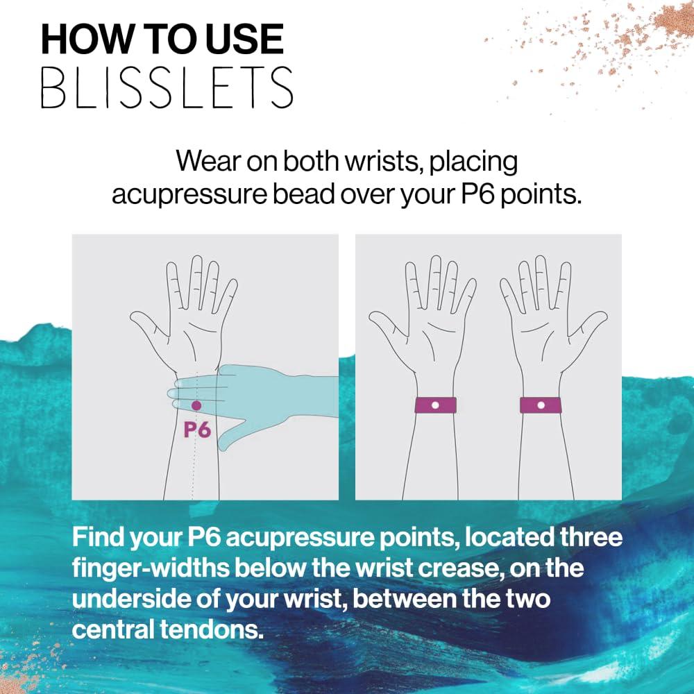 Blisslets Banda de Alivio de Náuseas - Grande - Plata