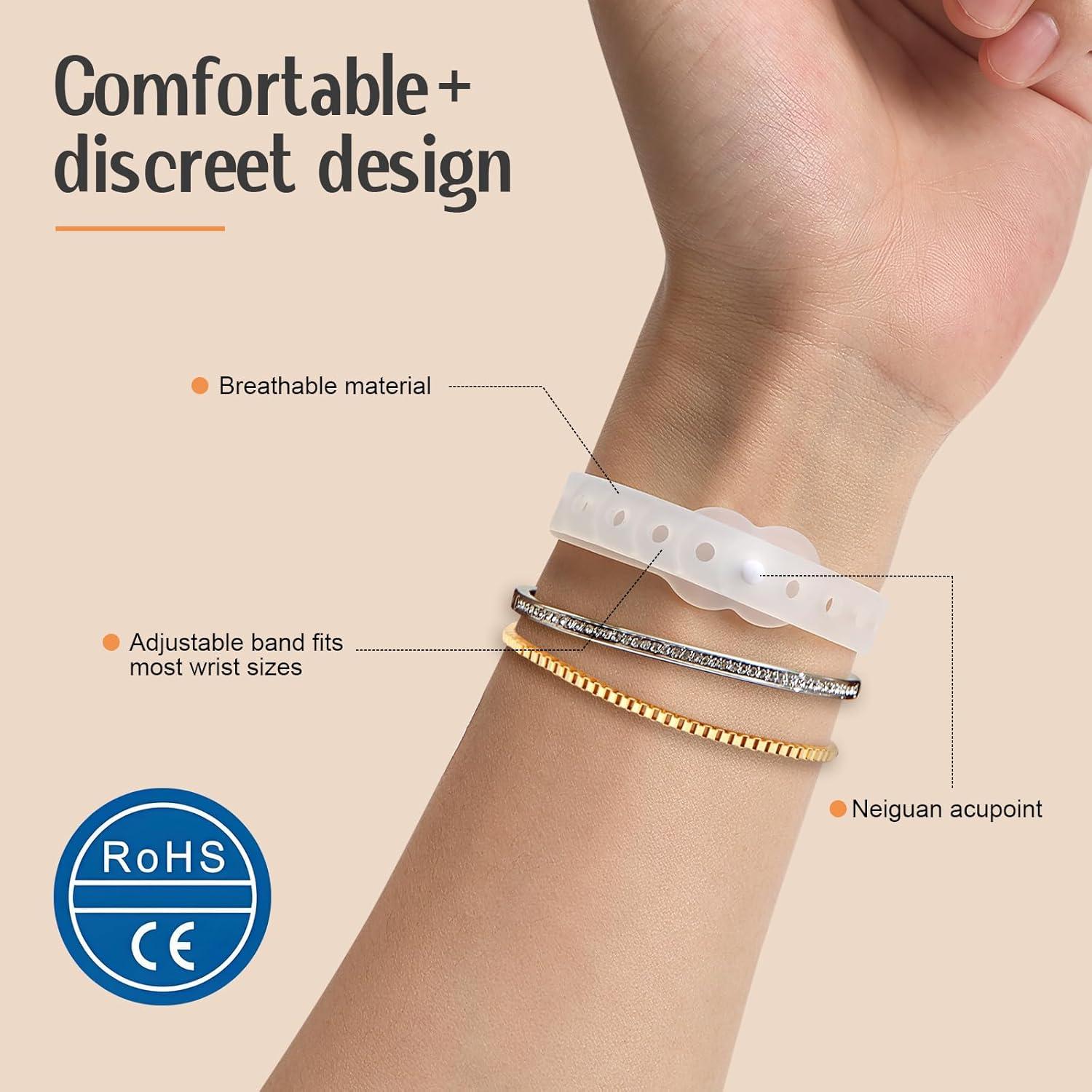 Banda de Nauseas Matutinas Lin Xuan Rosa Acupresión Ajustable