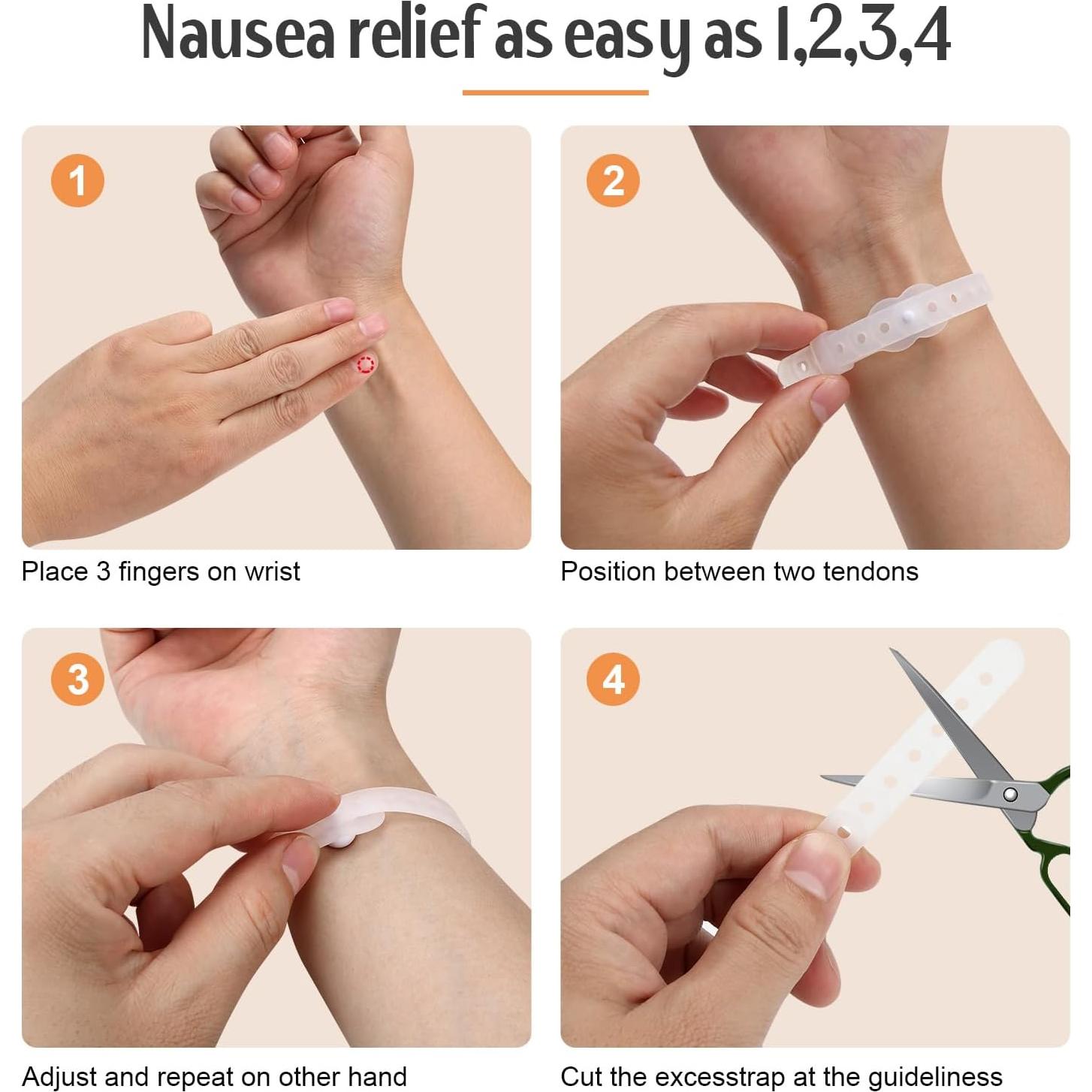 Banda de Nauseas Matutinas Lin Xuan Rosa Acupresión Ajustable