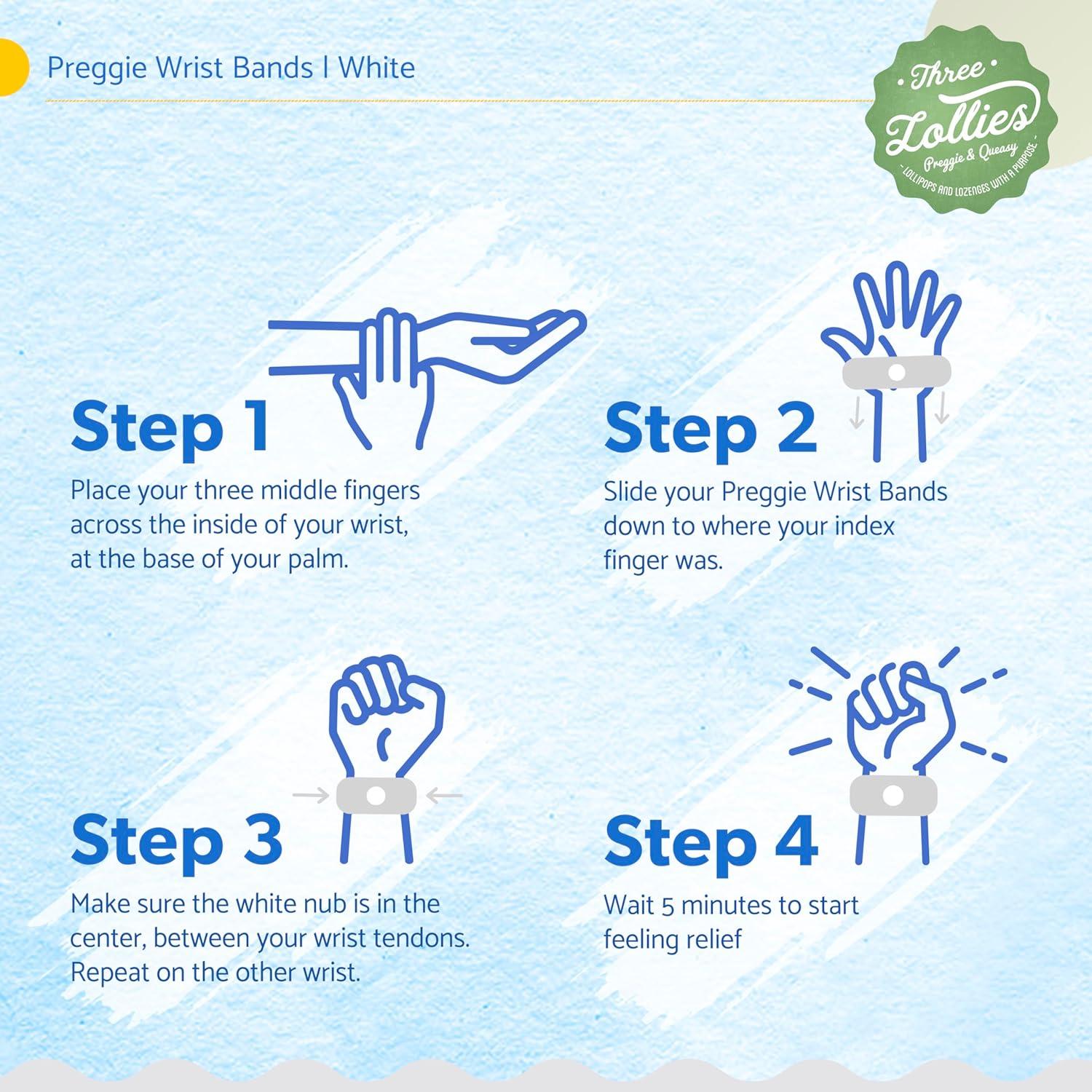 Pulseras Antináuseas Preggie - Alivio Embarazo - 4 Unidades