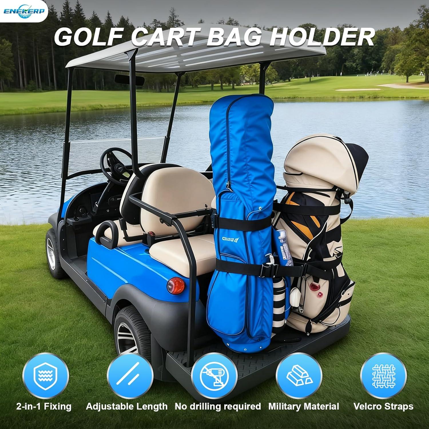 Soporte de bolsa de golf ENEKERP para carrito 2+2 ajustable
