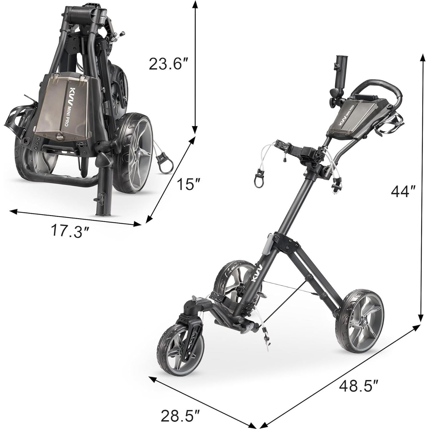 Carrito de Golf KVV Mini-Pro Deluxe Ajustable 360° Plegable