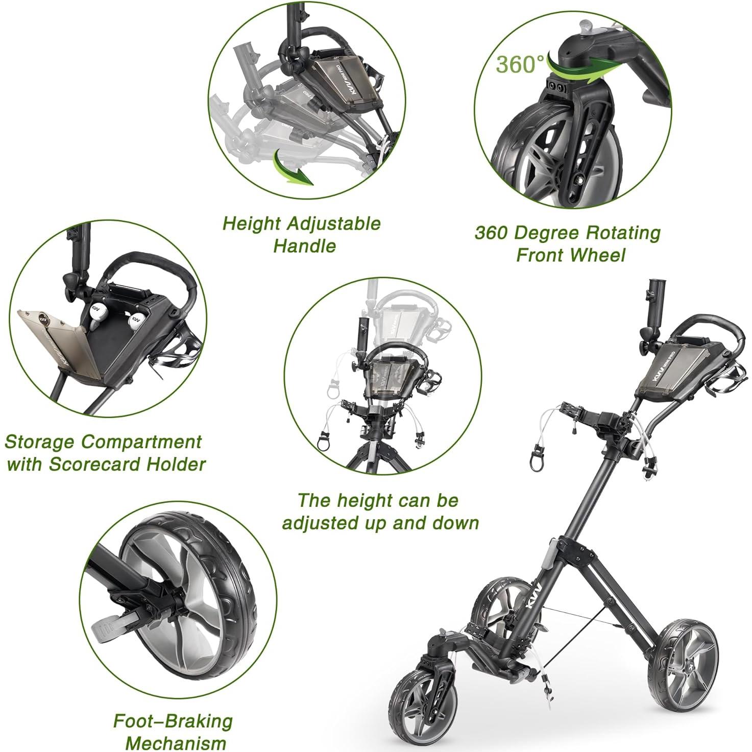 Carrito de Golf KVV Mini-Pro Deluxe Ajustable 360° Plegable