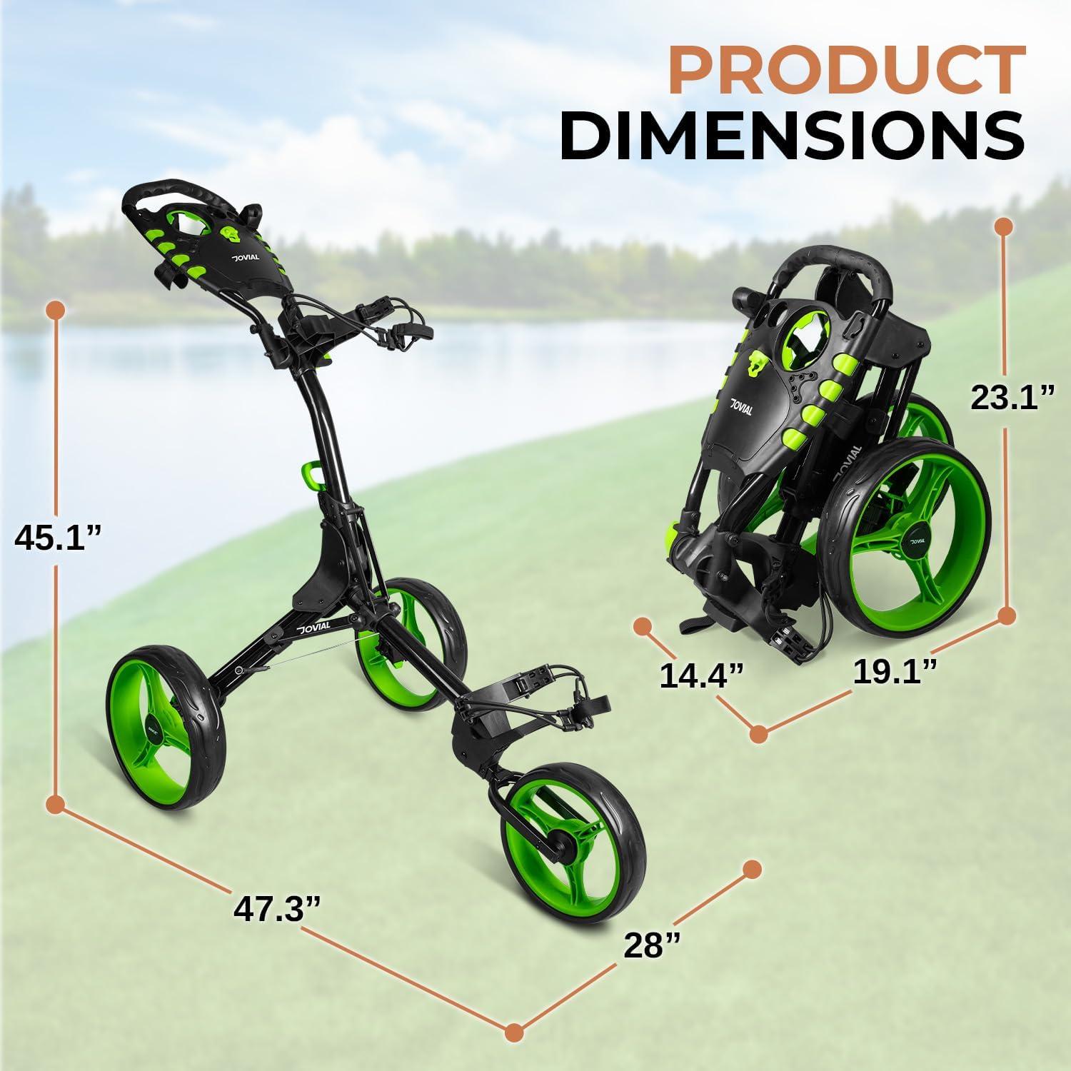 Carro de Golf Plegable JOVIAL 3 Ruedas Aluminio 8 kg