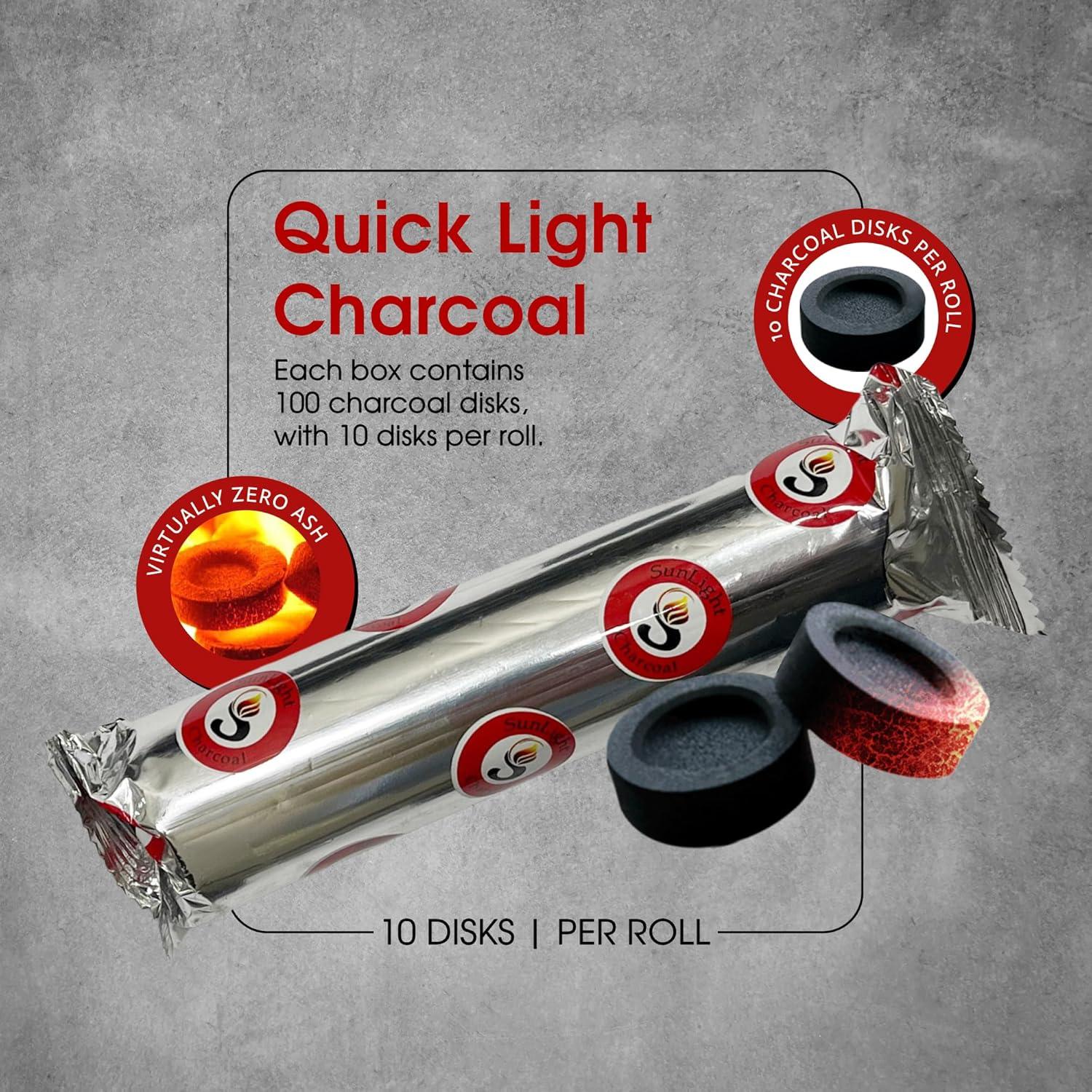 Tabletas de Carbón Sunlight 100 Unidades - Encendido Rápido
