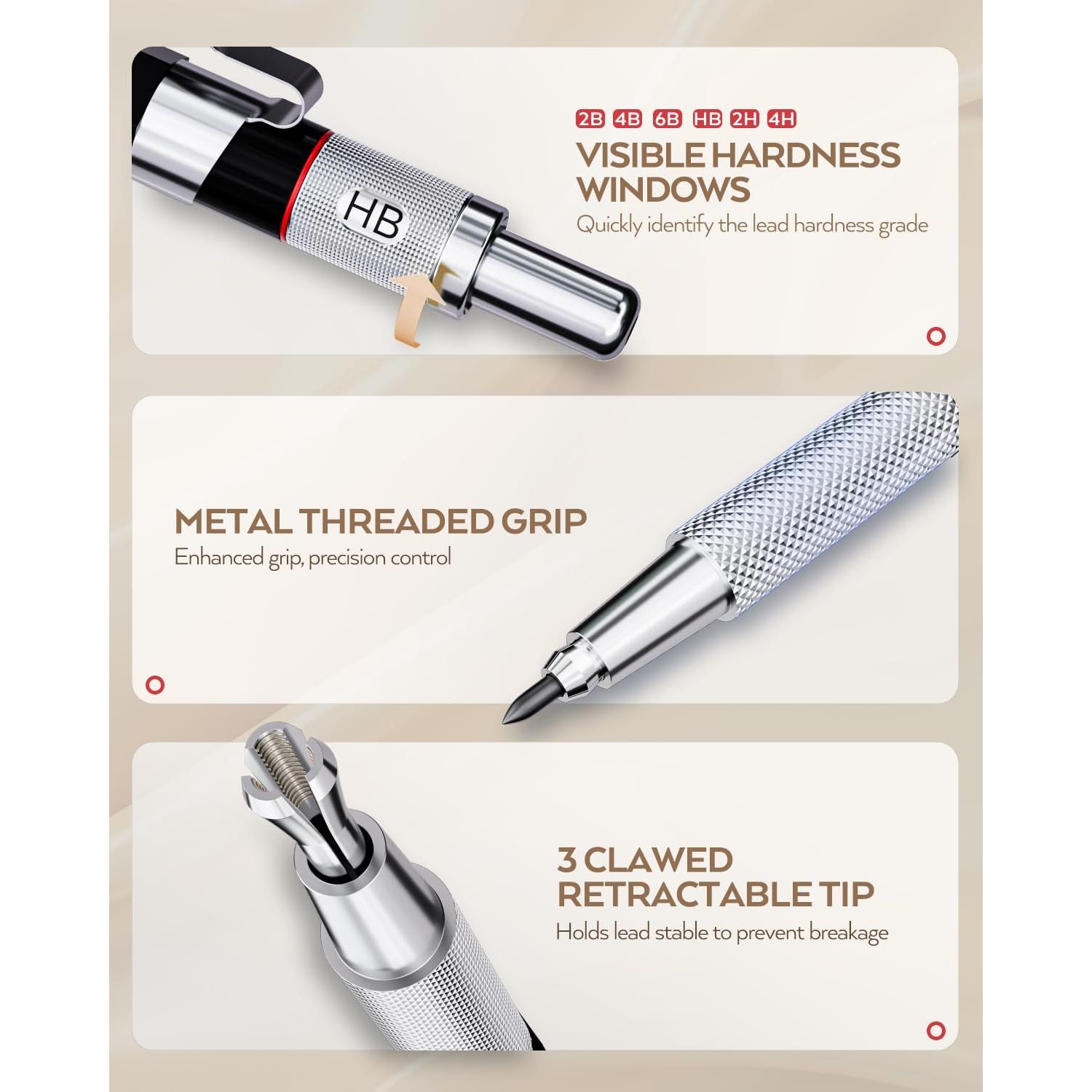 Juego de Lápices Mecánicos Nicpro 35PCS 0.5-2.0mm Profesional