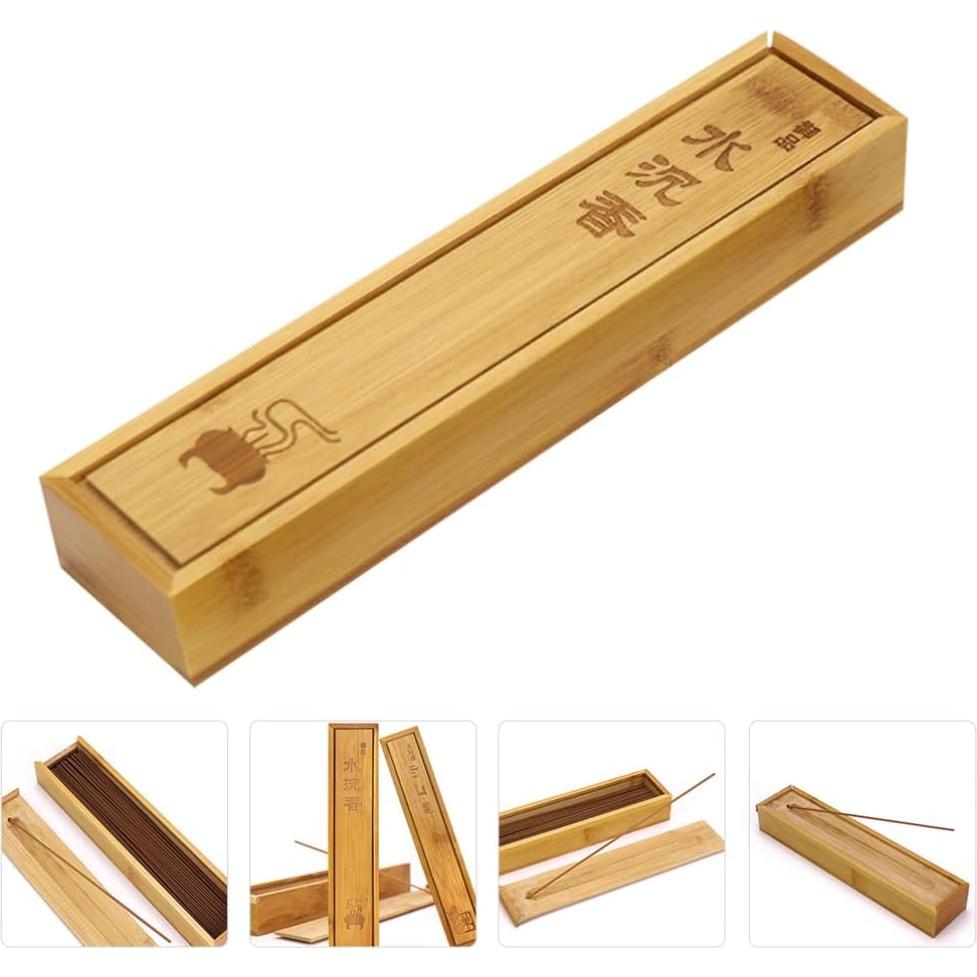 Caja de Almacenamiento para Incienso COHEALI de Bambú 22.5x5x3cm