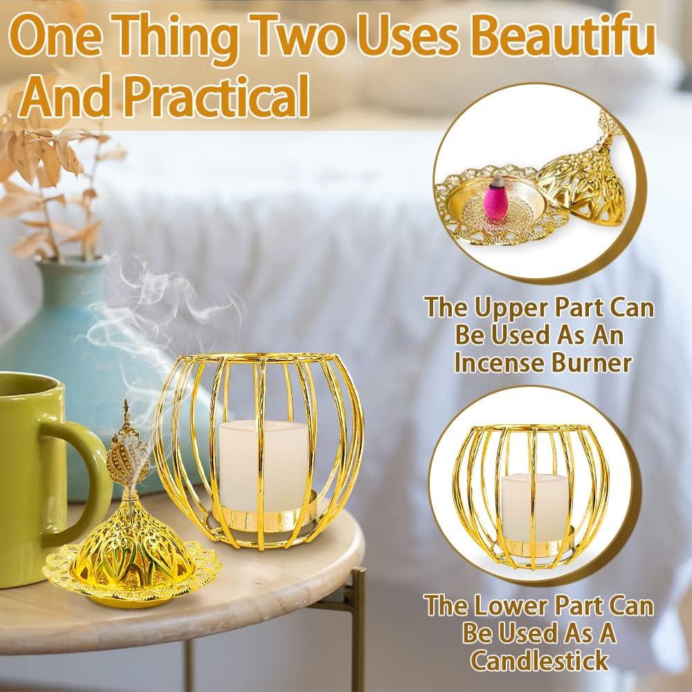 Quemador de Incienso Modixun Dorado 16.5x9.5cm Multifuncional