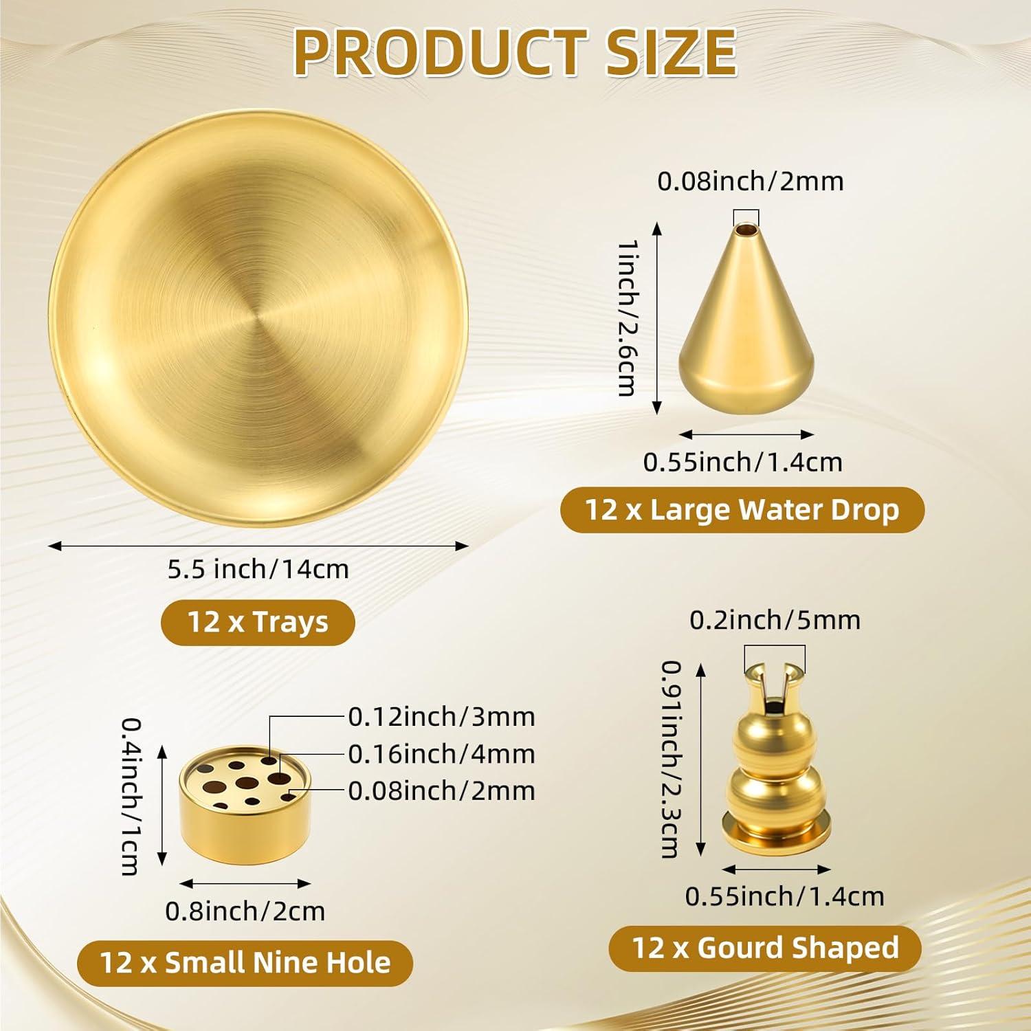 Soporte de Incienso 4 en 1 Baderke - 12 Piezas Latón 1.27 kg