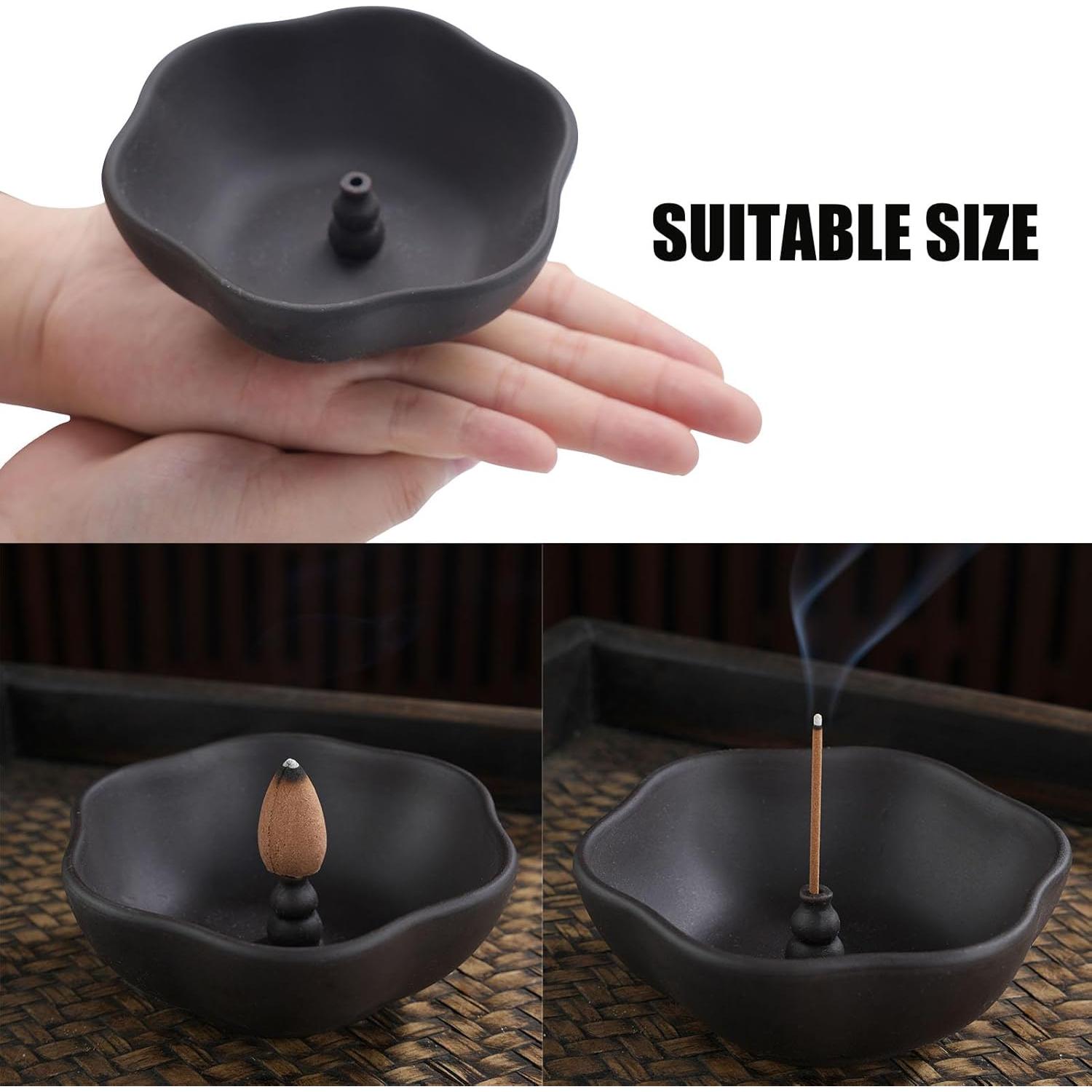 Soporte de Incienso OULIGET Cerámica 10.16 cm Negro