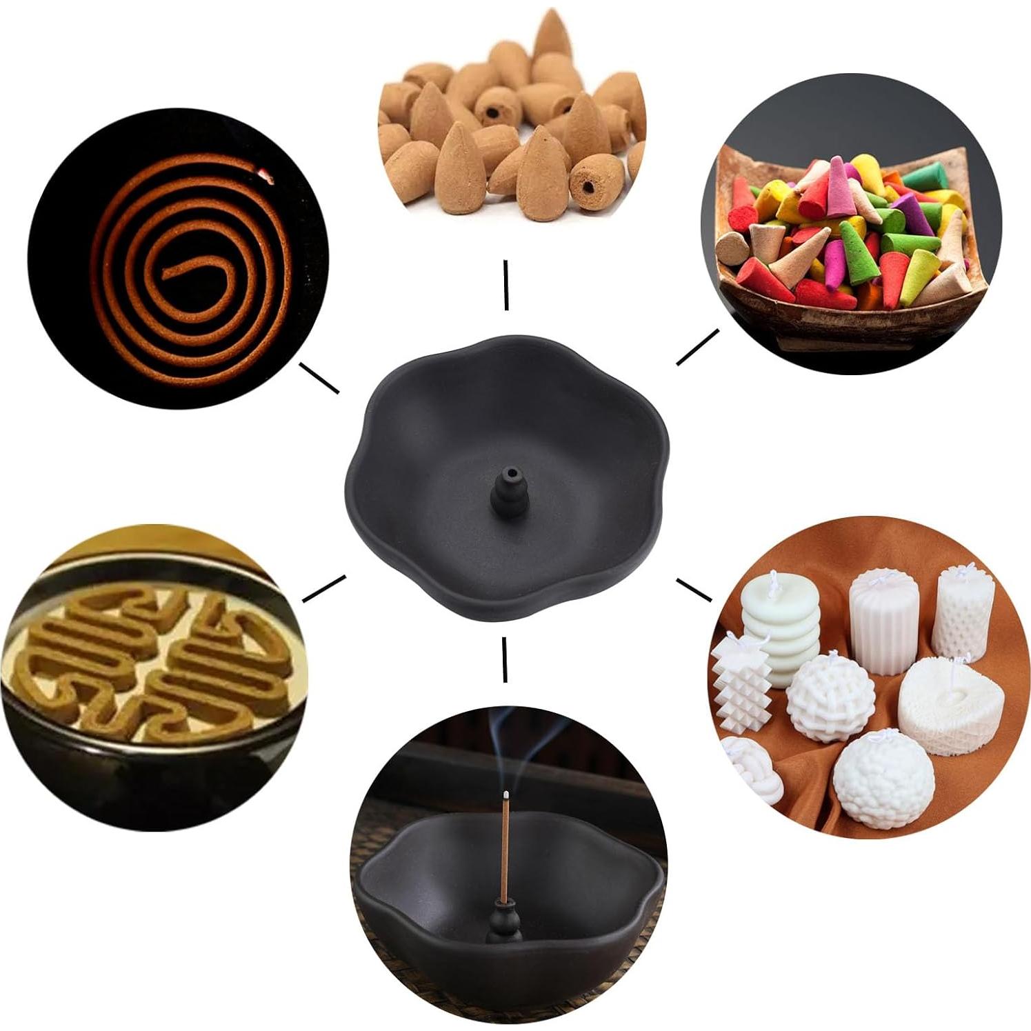 Soporte de Incienso OULIGET Cerámica 10.16 cm Negro