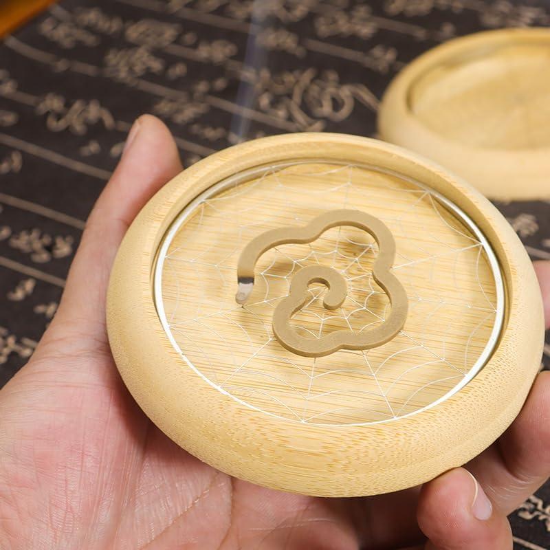 Soporte de Incienso Redondo de Madera CHENSHUO 9.5 cm
