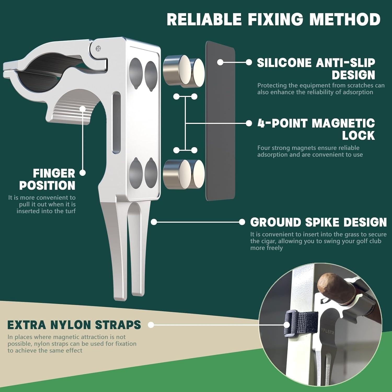 Soporte Magnético para Palos de Golf YFLTECH - 2 Paquetes, Plata