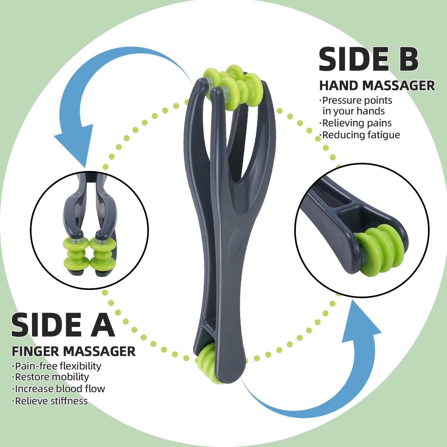 Rodillo Masajista de Dedos 2-en-1 Cotsoco para Alivio de Dolor