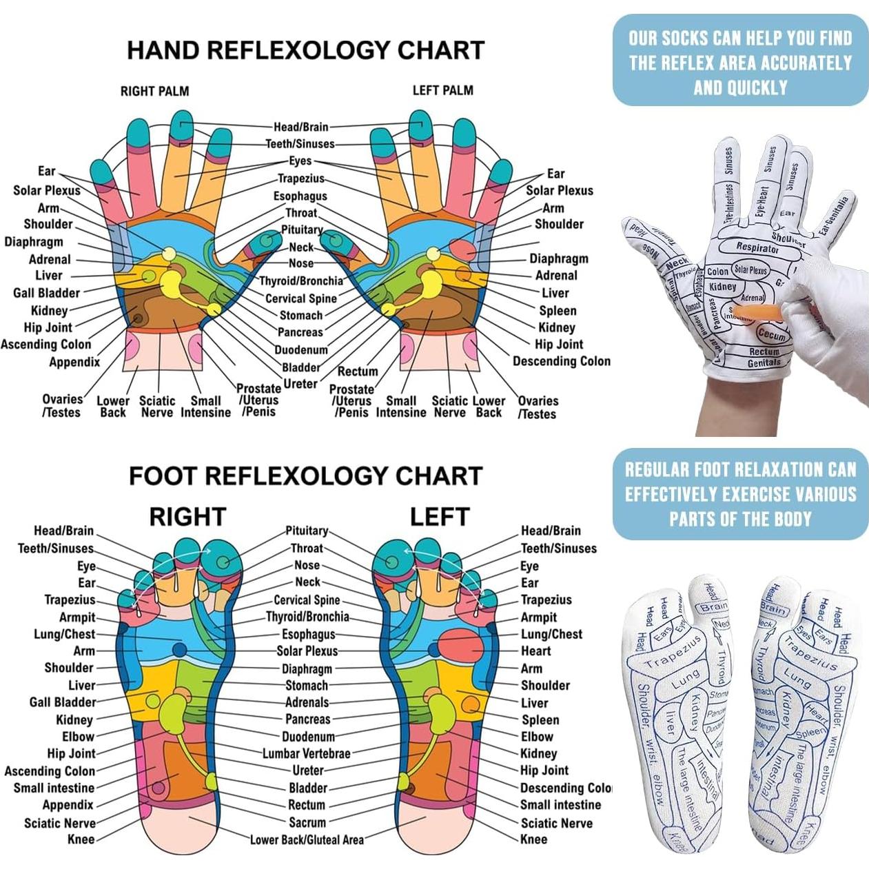 Calcetines de Reflexología XINXINGDINGSHENG con Masajeador