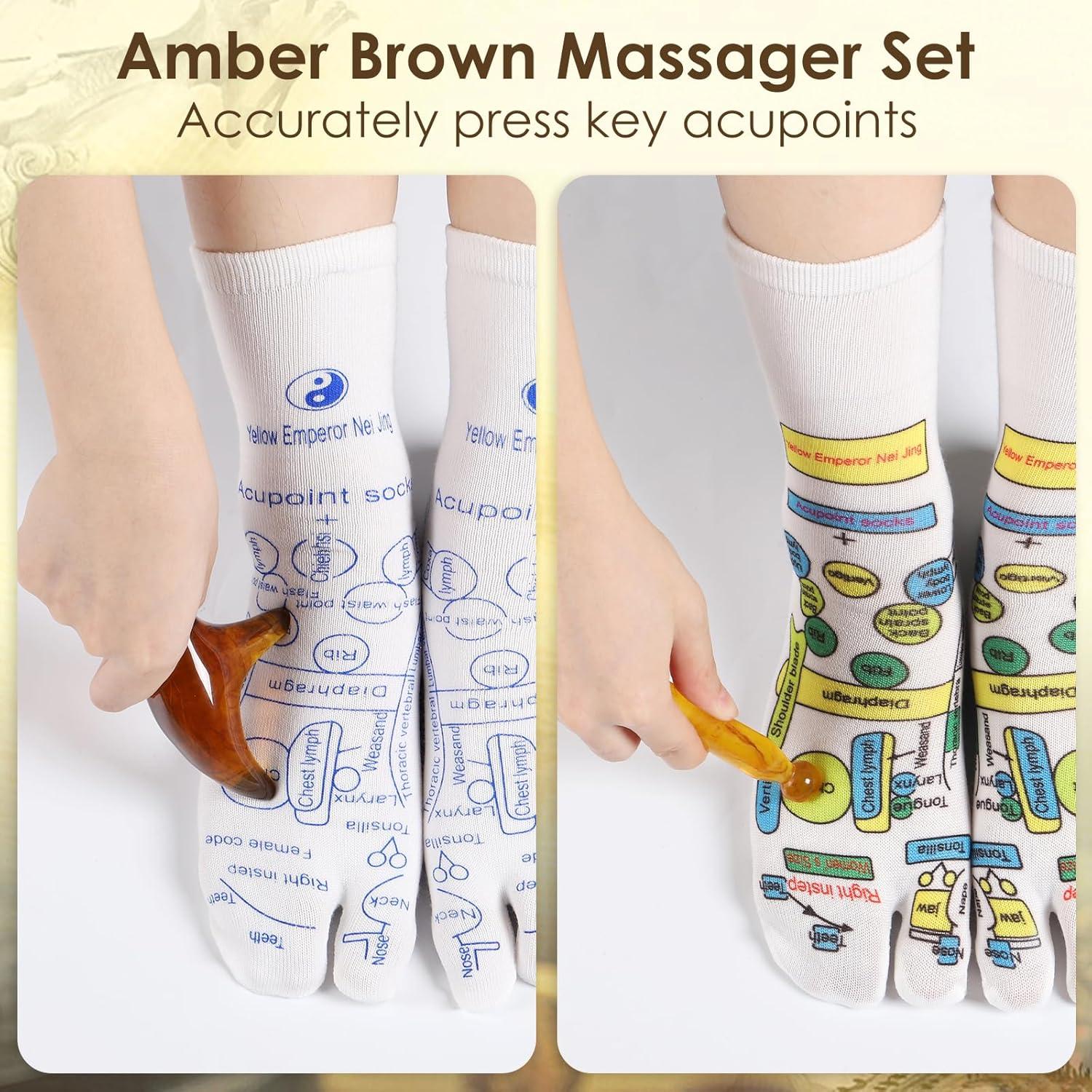 Juego de Calcetines de Reflexología Worive con Guantes - 2 Pares