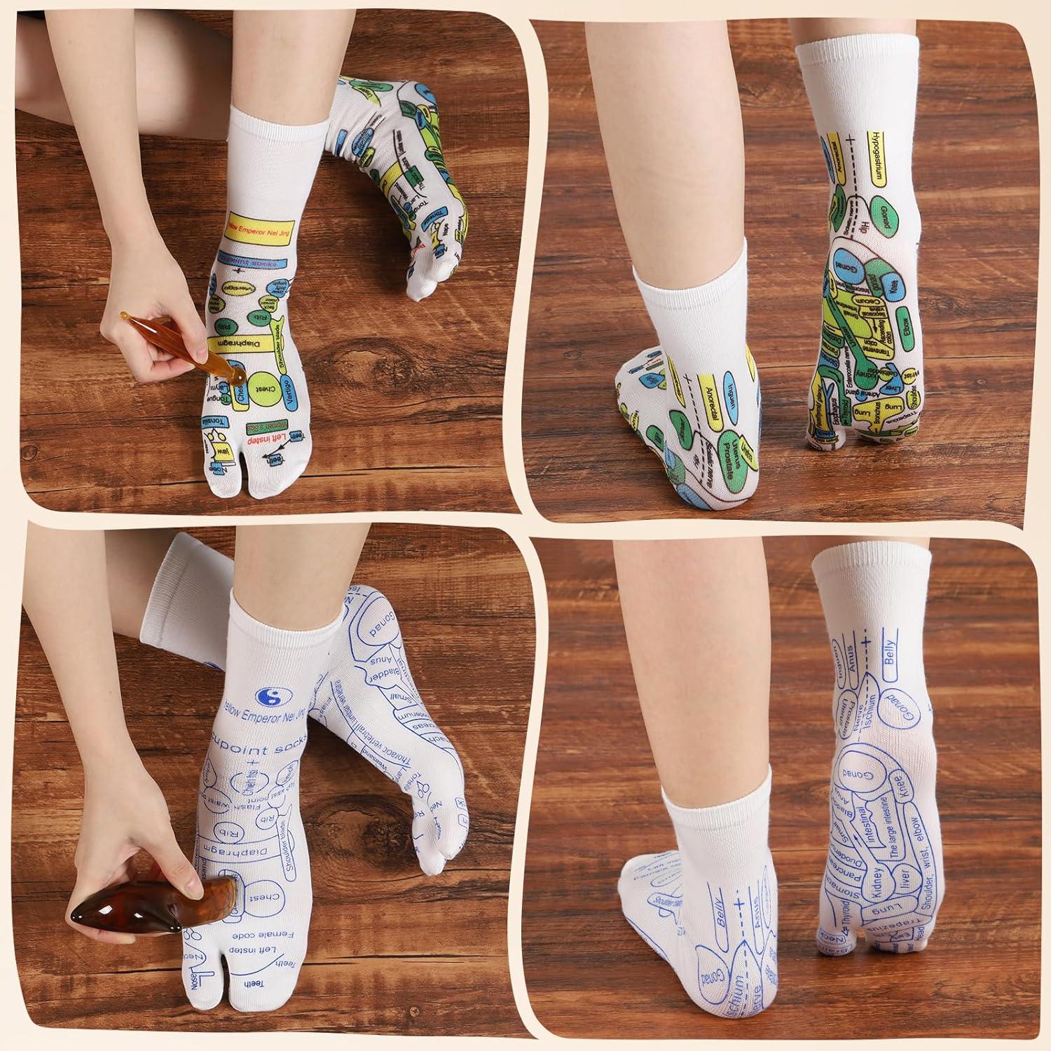 Juego de Calcetines de Reflexología Worive con Guantes - 2 Pares