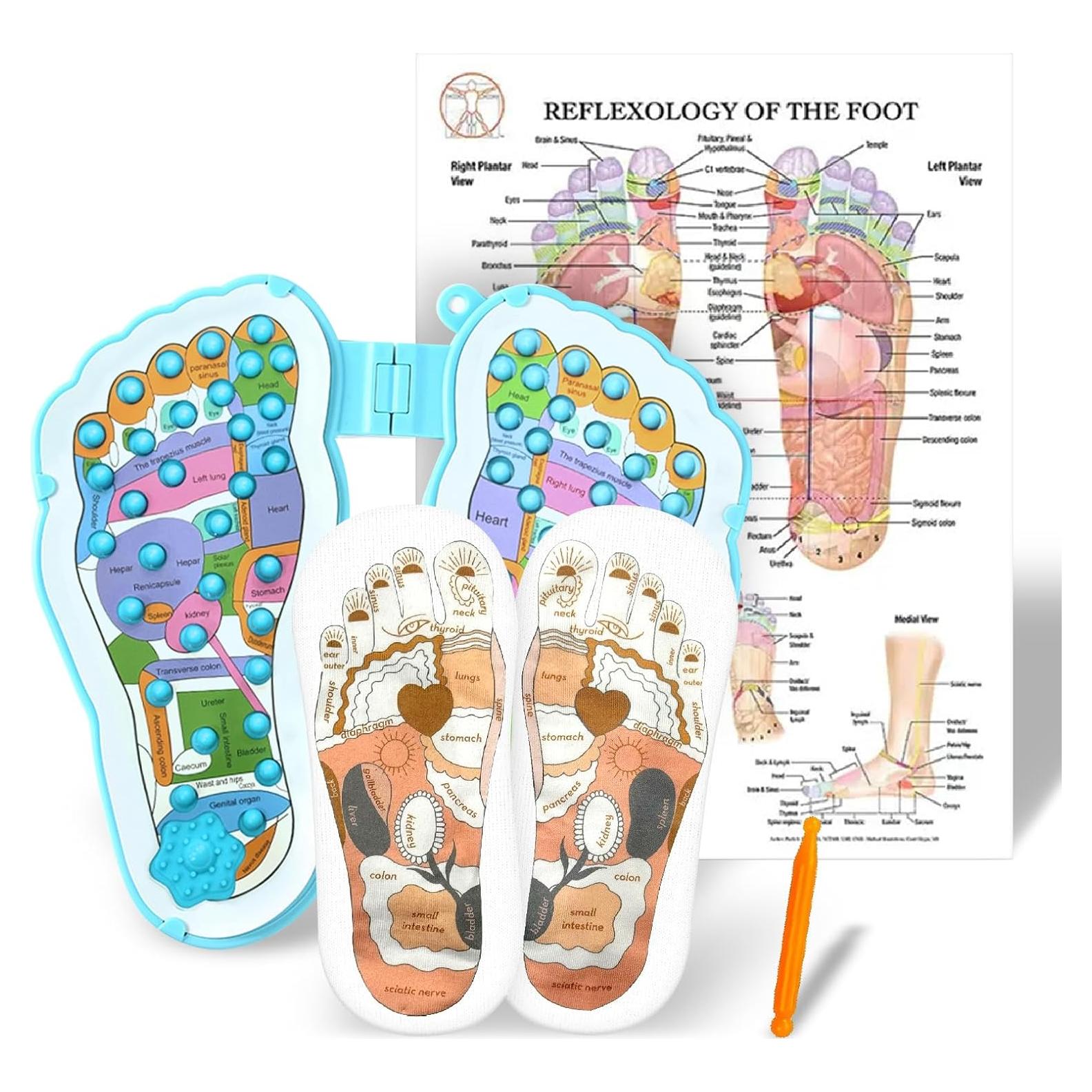 Kit de Reflexología - Calcetines y Guantes Elfzone 4 Piezas
