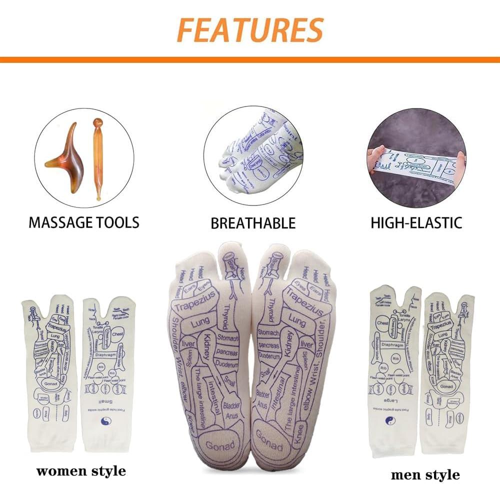 Calcetines de Reflexología Keboygym con Guantes y Herramienta