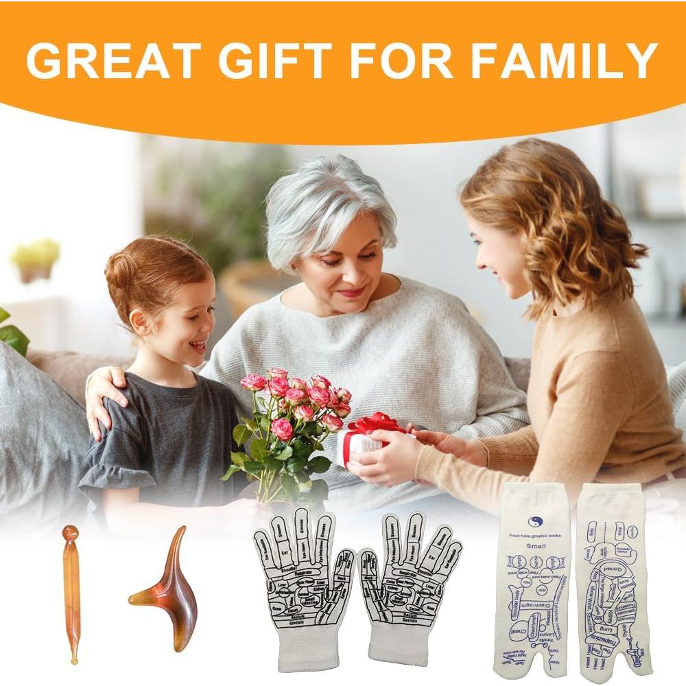 Calcetines de Reflexología Keboygym con Guantes y Herramienta