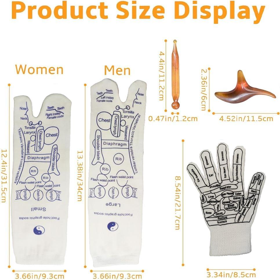 Calcetines de Reflexología Keboygym con Guantes y Herramienta