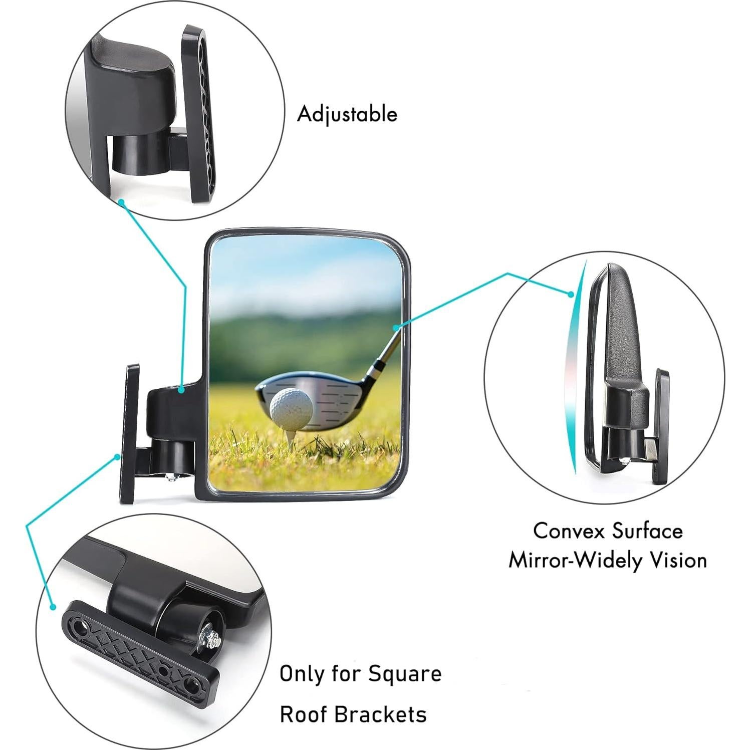Espejo Lateral Plegable 10L0L para Carrito de Golf Universal