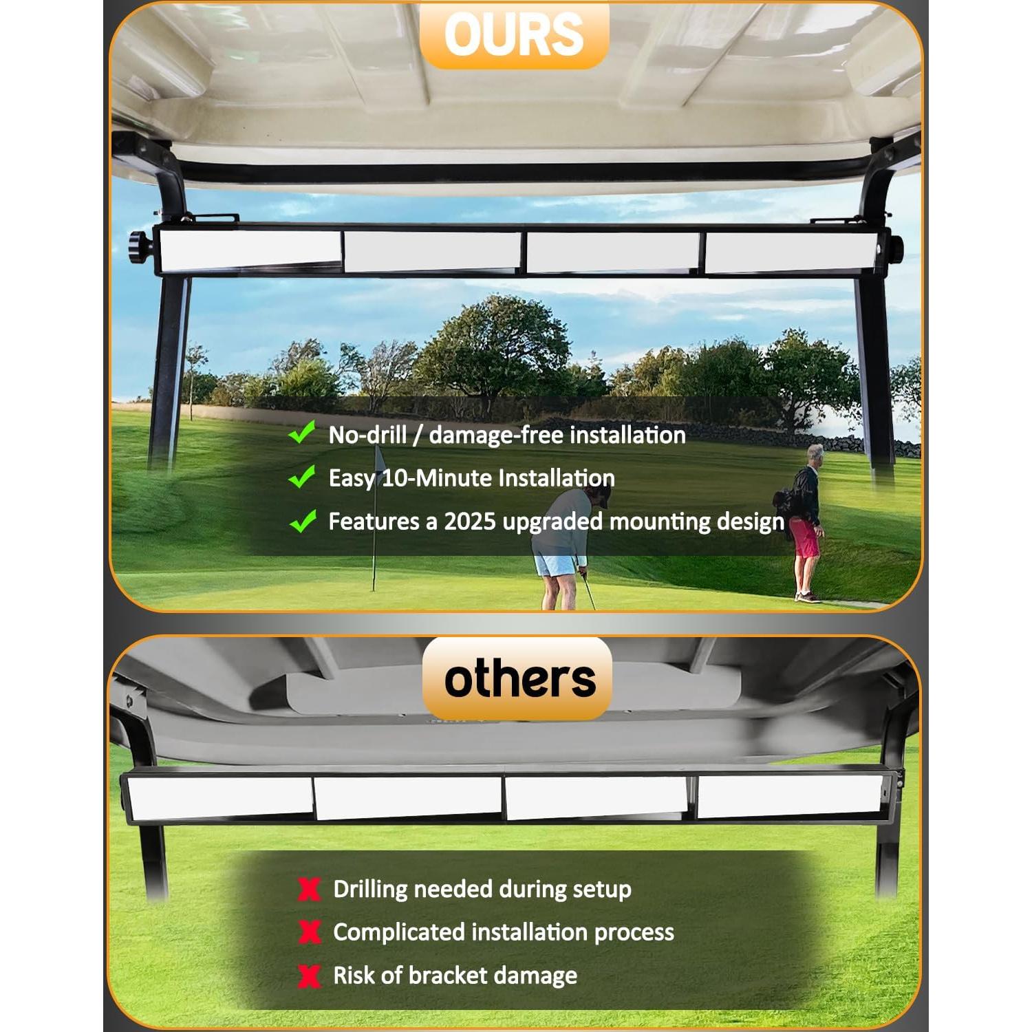 Espejo Retrovisor Xislet para Carro de Golf 4 Paneles 180°