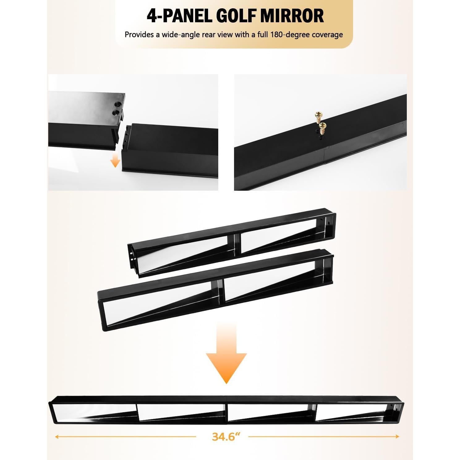 Espejo Retrovisor Xislet para Carro de Golf 4 Paneles 180°