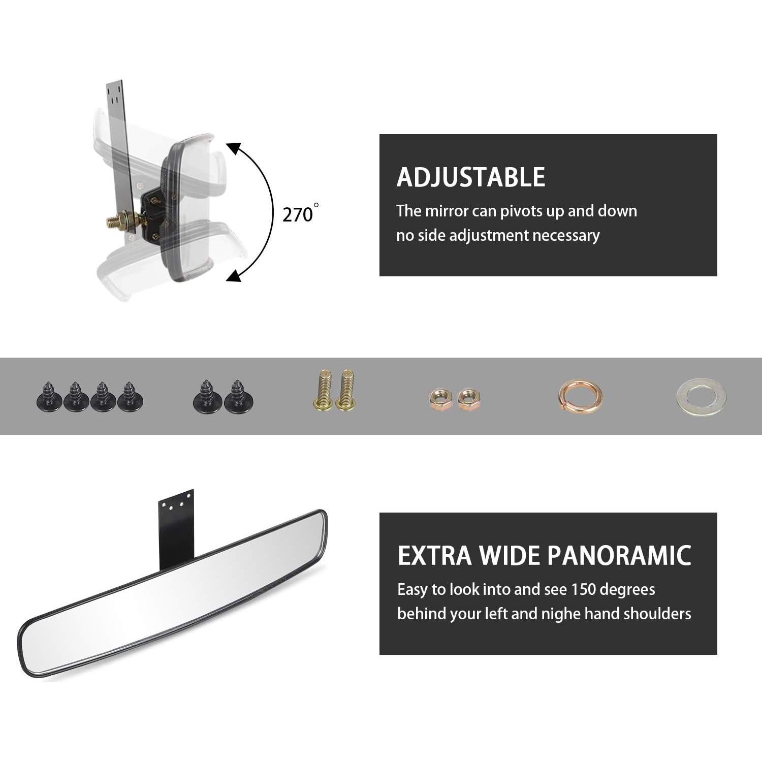 Espejo Convexo Panorámico 10L0L para Carro de Golf 41.91 cm