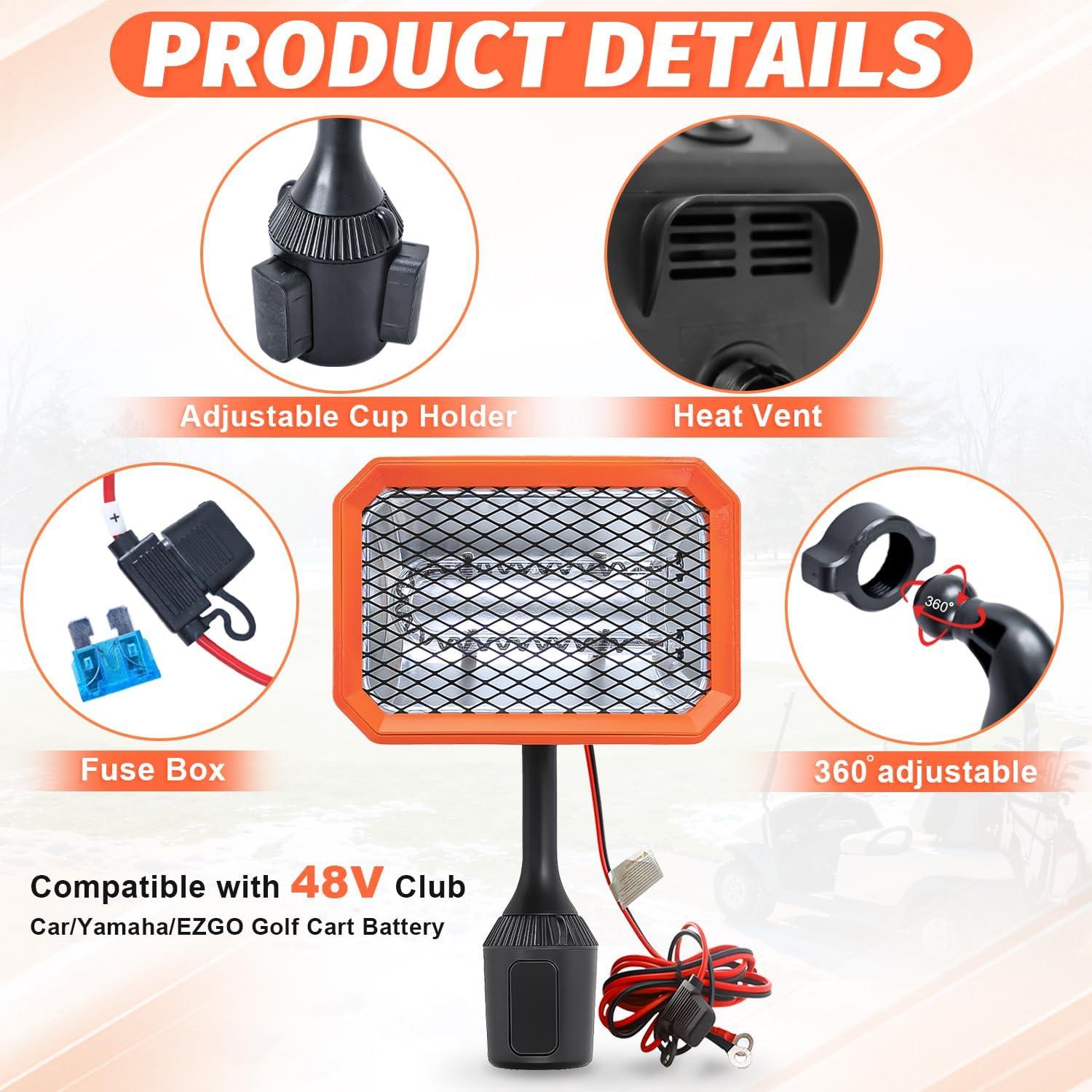 Calentador Eléctrico para Carro de Golf SOQSYS 400W 48V