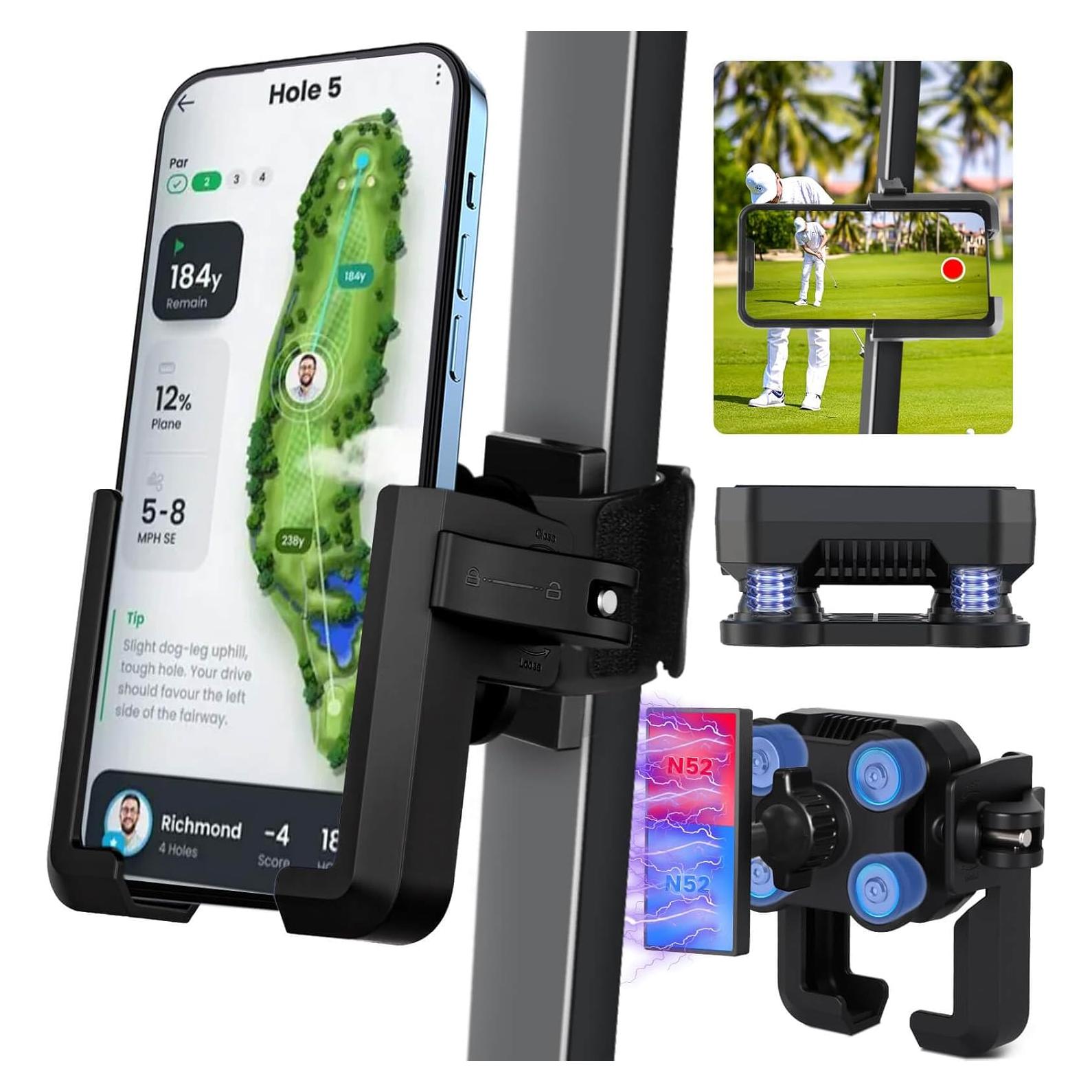 Soporte magnético para teléfono de carrito de golf LEAPGOMAX