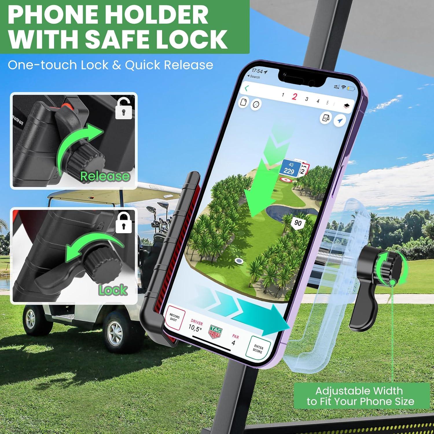 Soporte para Teléfono de Carrito de Golf Aliennana 360° Ajustable