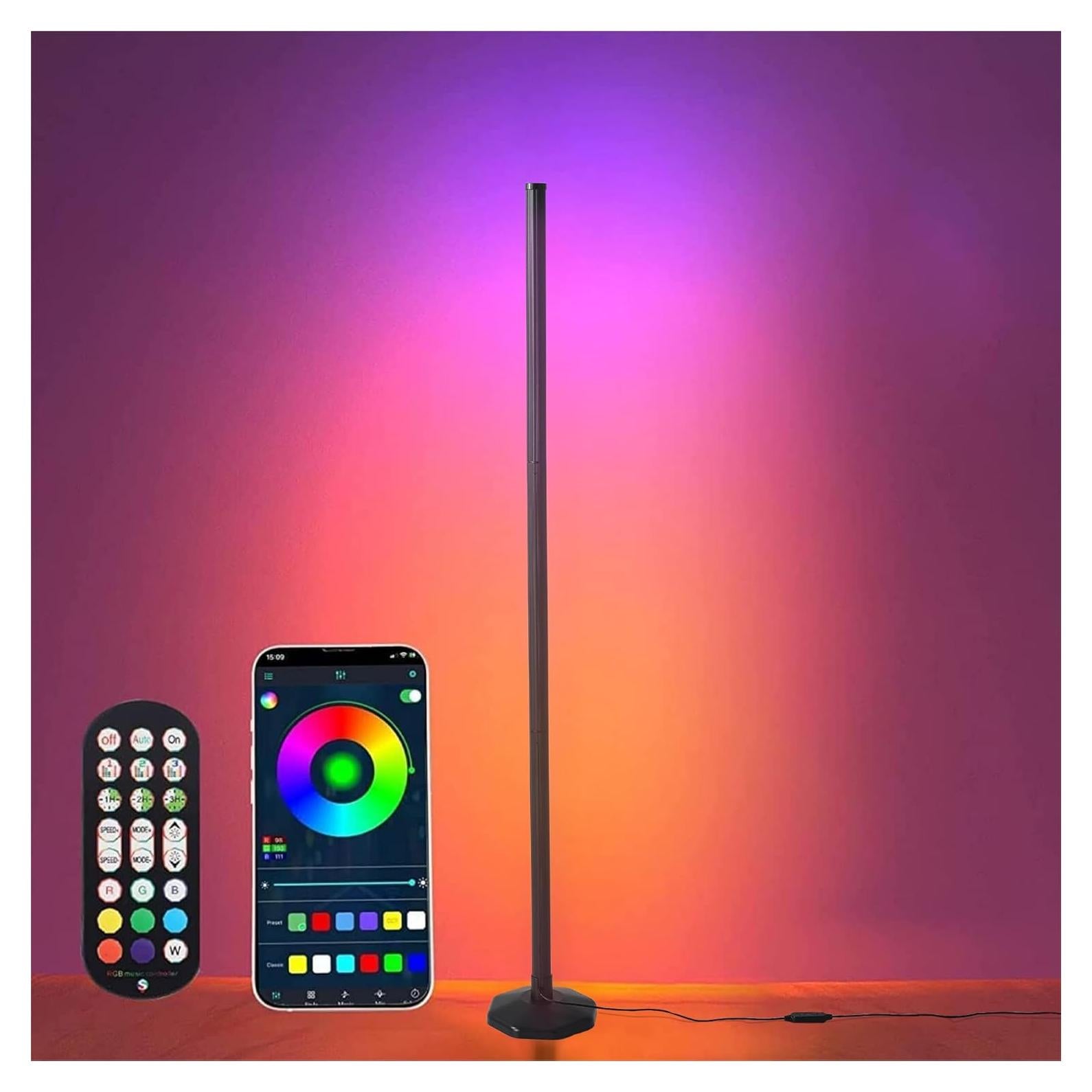 Lámpara de Pie LED RGB MYSFUL 125cm con Control Remoto