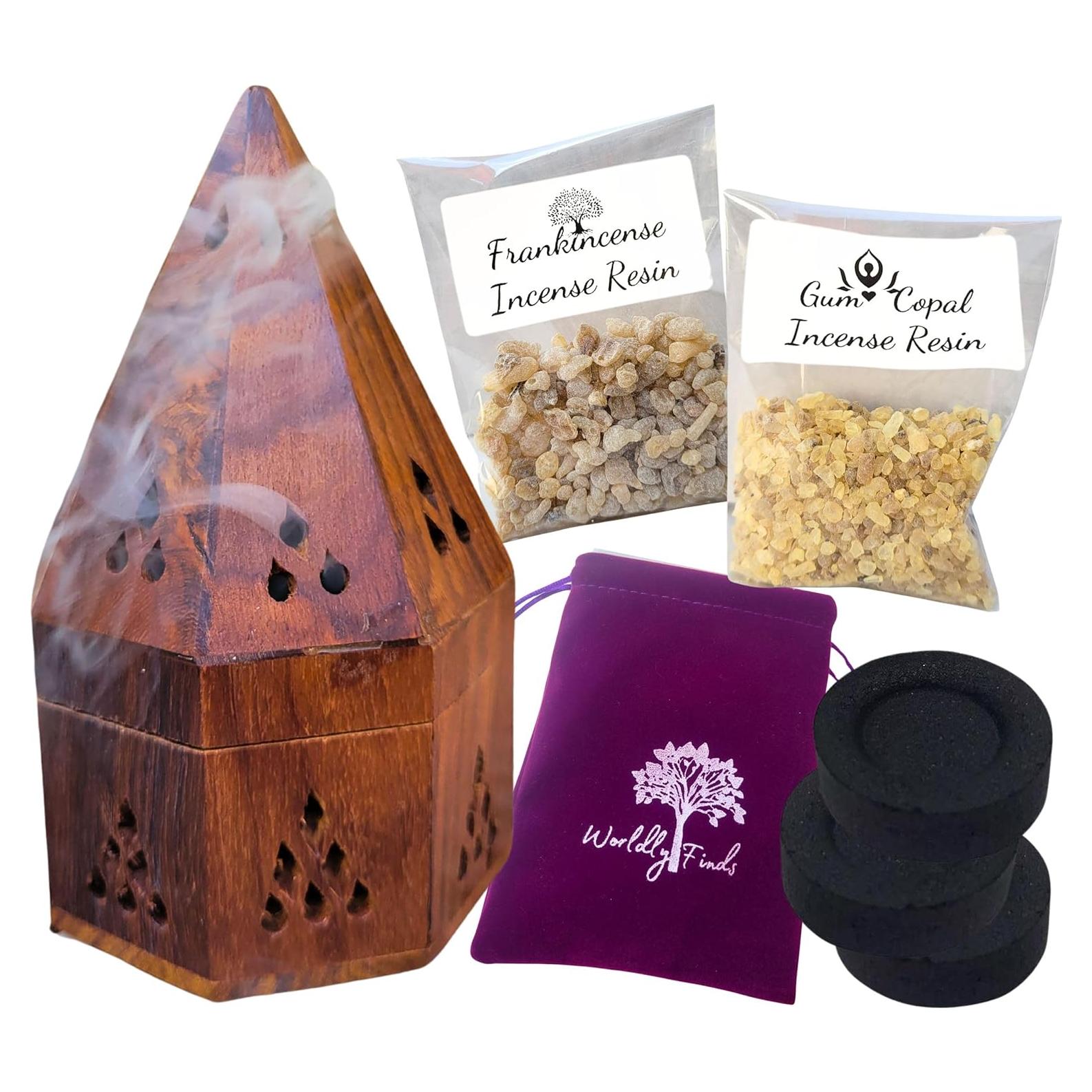 Kit de quemador de incienso de resina Worldly Finds 1 - 308 g