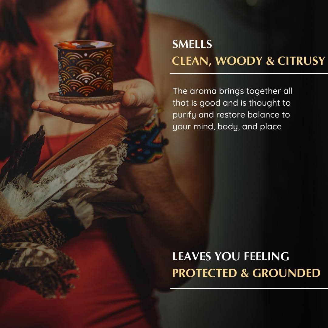 Set de Incienso Aromafume Salvia Blanca y Palo Santo con Quemador