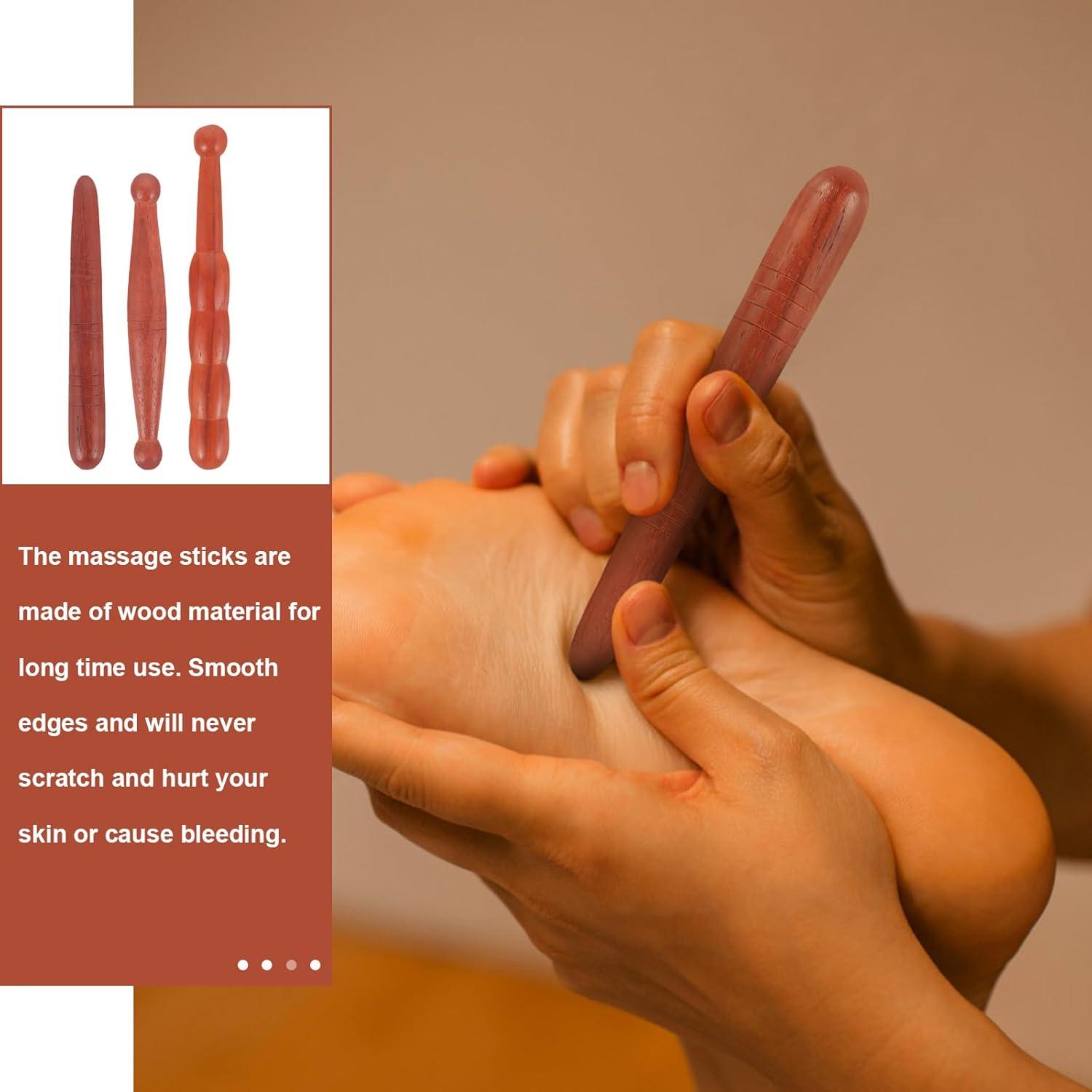 Palos de Reflexología de Madera Healifty - 3 Piezas para Masaje