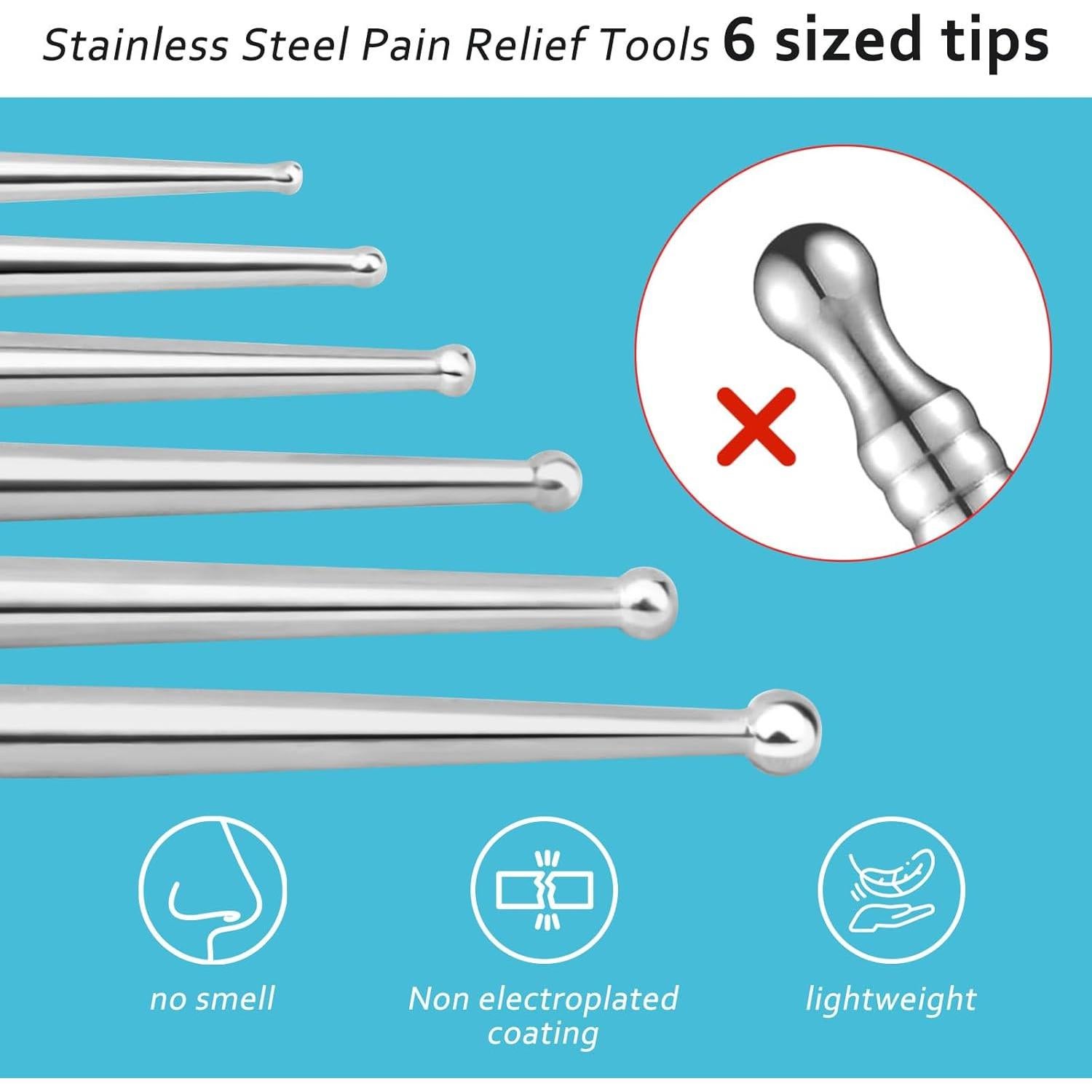 Herramienta de Masaje Facial Ideayard 3 Piezas Acero Inoxidable