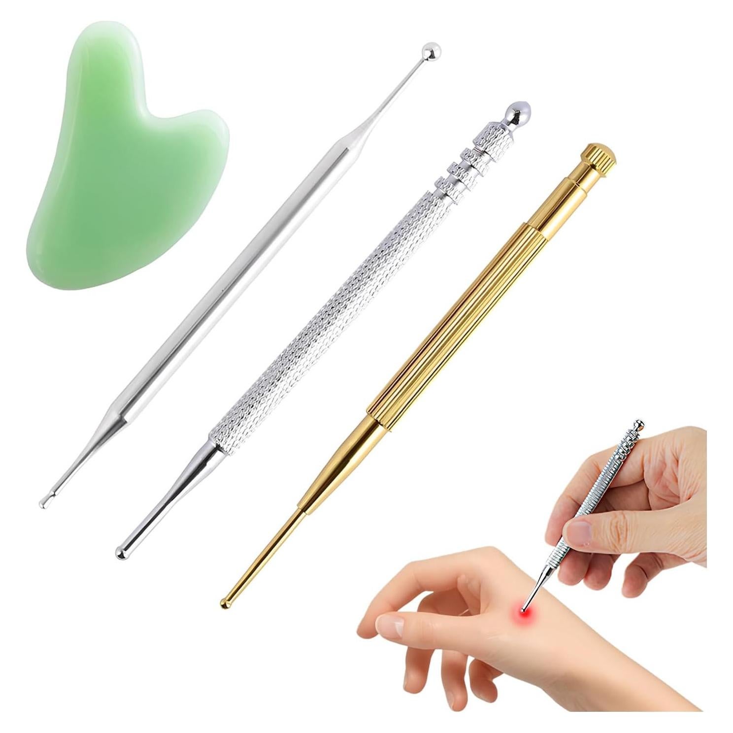 Herramienta de Masaje Facial Abnaok 4PCS Acero Inoxidable