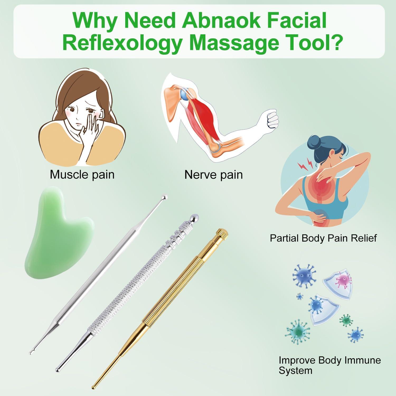 Herramienta de Masaje Facial Abnaok 4PCS Acero Inoxidable