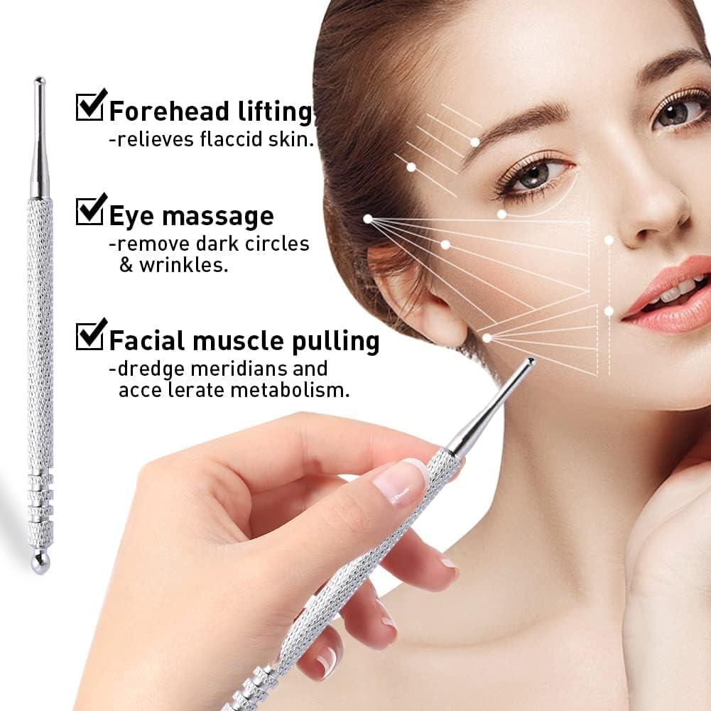 Herramienta de Masaje Facial Abnaok 4PCS Acero Inoxidable