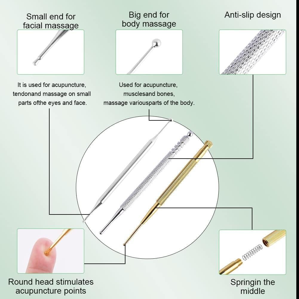 Herramienta de Masaje Facial Abnaok 4PCS Acero Inoxidable