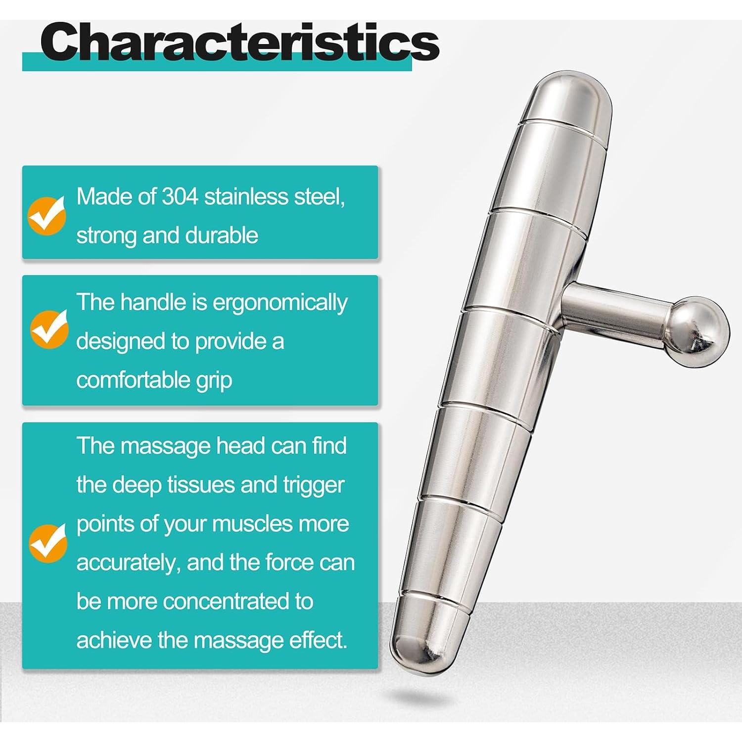 Herramienta de Masaje T-Bar Acero Inoxidable XQDUPDA 15.5cm