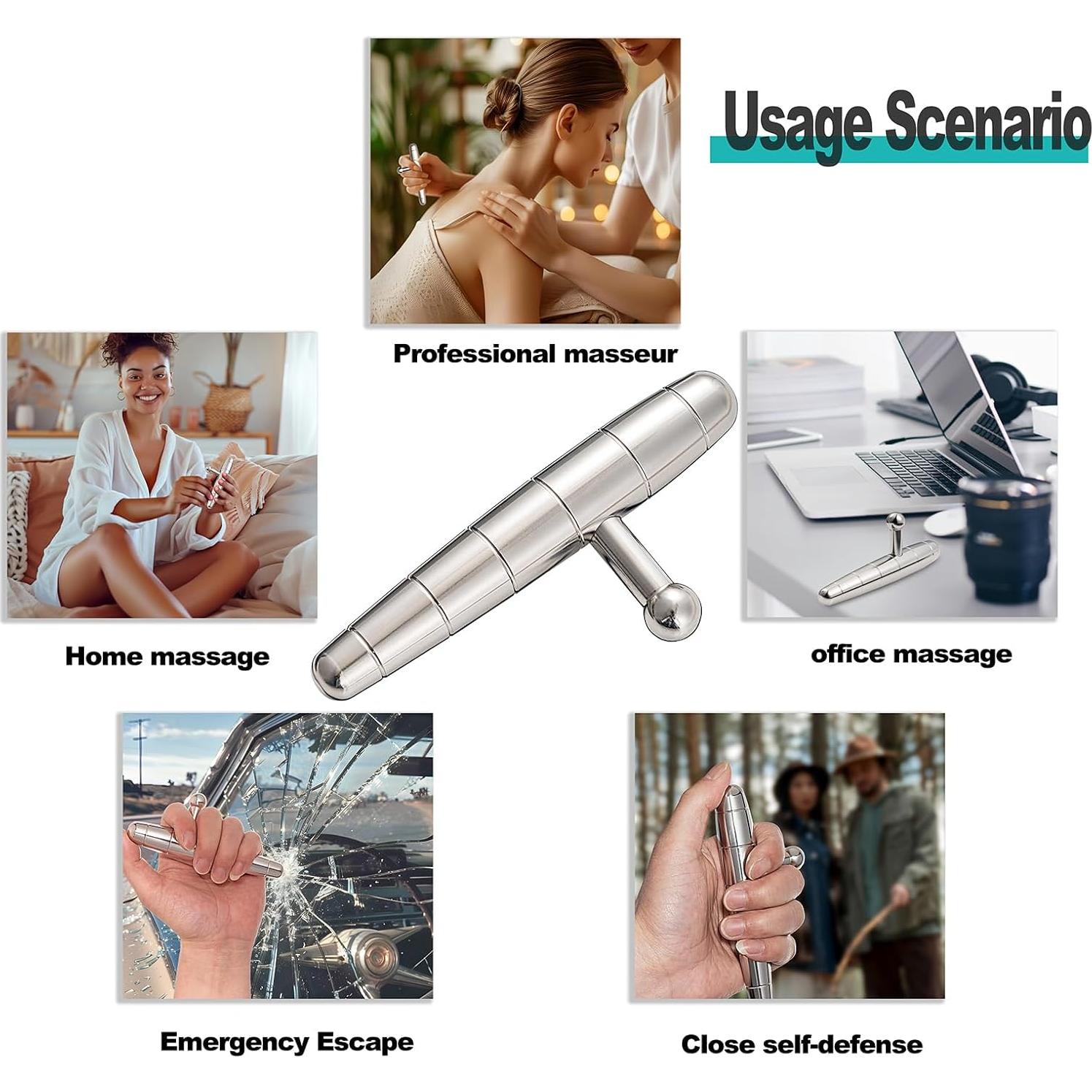 Herramienta de Masaje T-Bar Acero Inoxidable XQDUPDA 15.5cm