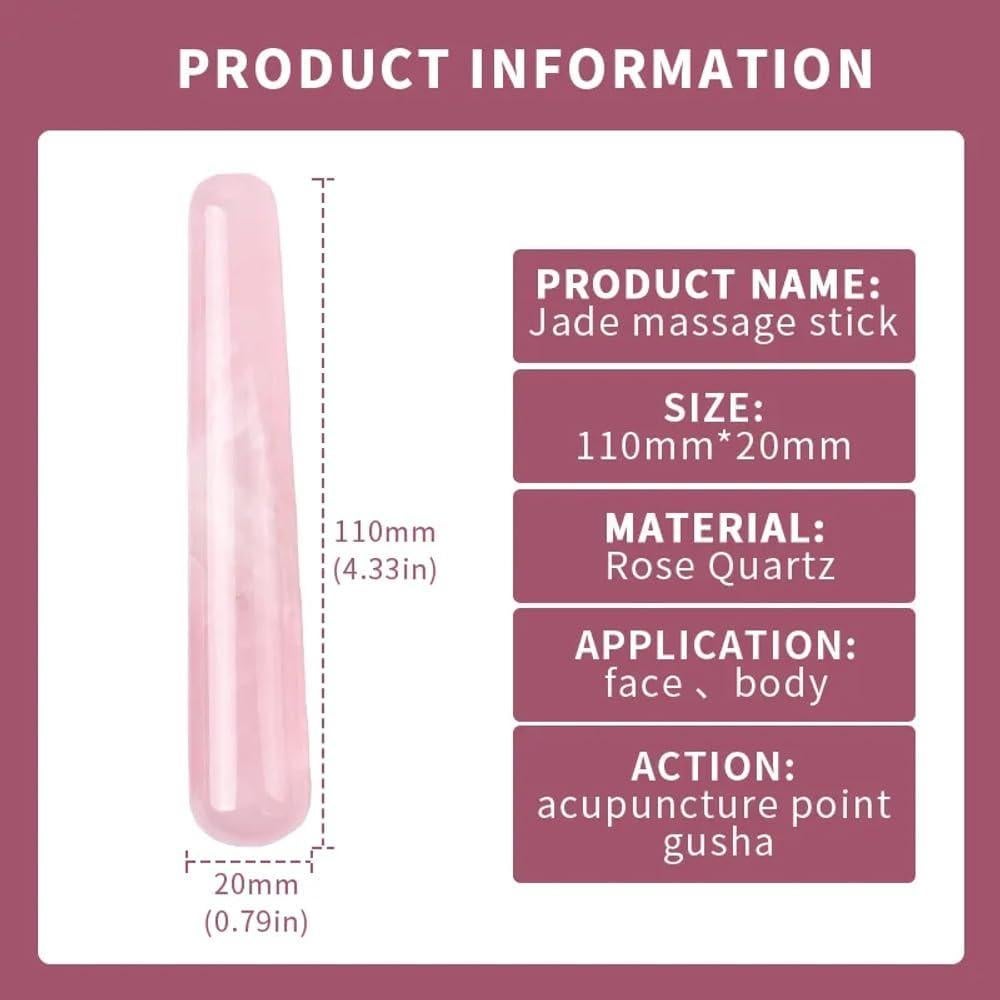 Barra de Masaje Gua Sha Cuarzo Rosa Leosense 11.4cm