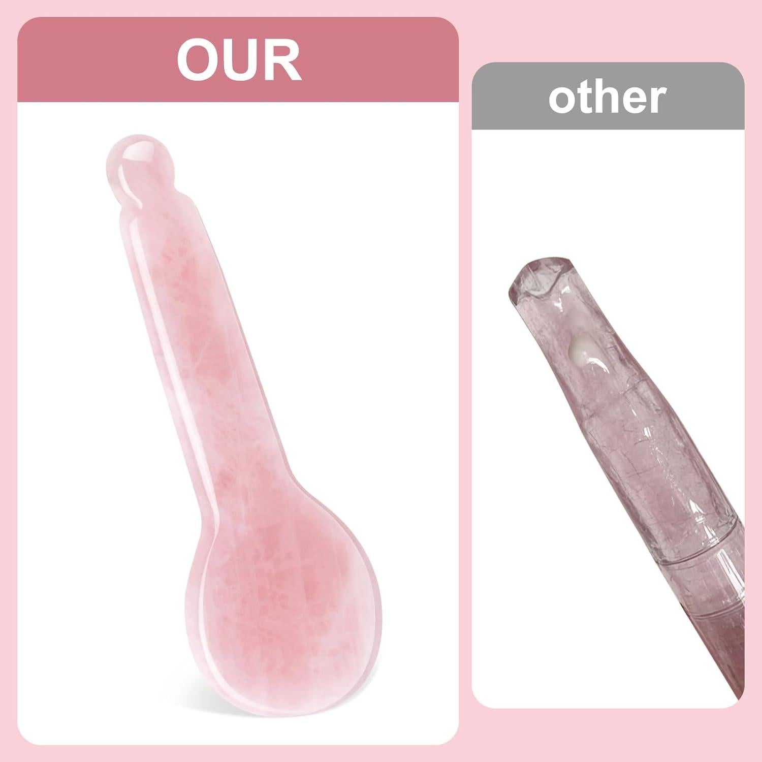 Herramienta de Masaje Gua Sha Cuarzo Rosa Ideayard 11.9x3.8cm