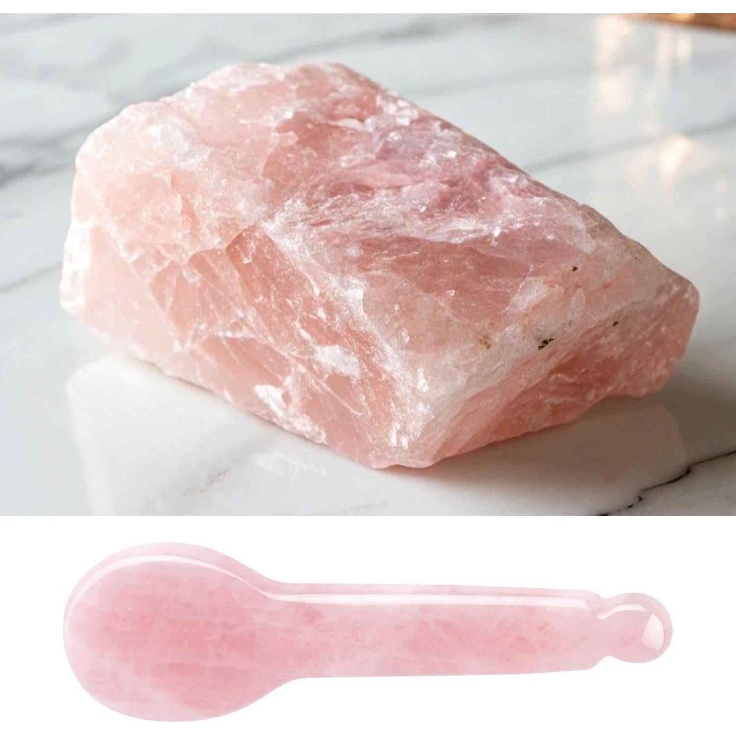 Herramienta de Masaje Gua Sha Cuarzo Rosa Ideayard 11.9x3.8cm